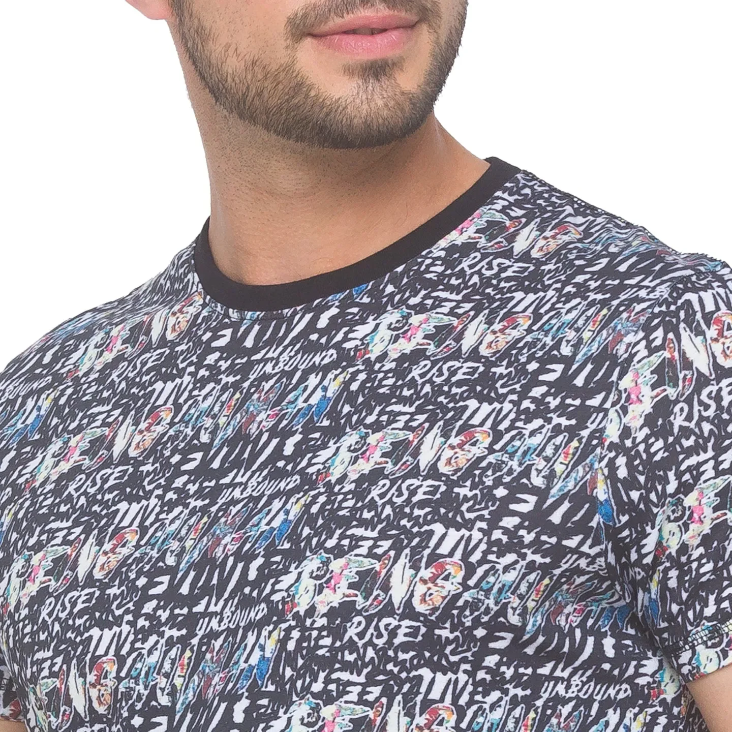 White Regular Fit Round Neck Men's T-Shirt by Being Human Clothing - Image 3