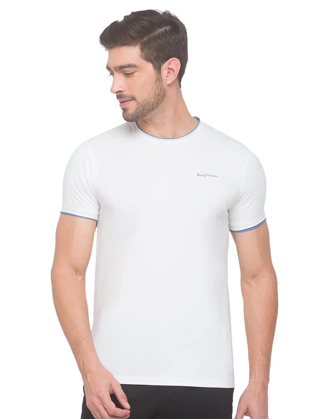White Regular Fit Men's Short Sleeves T-Shirt by Being Human Clothing - Image 5