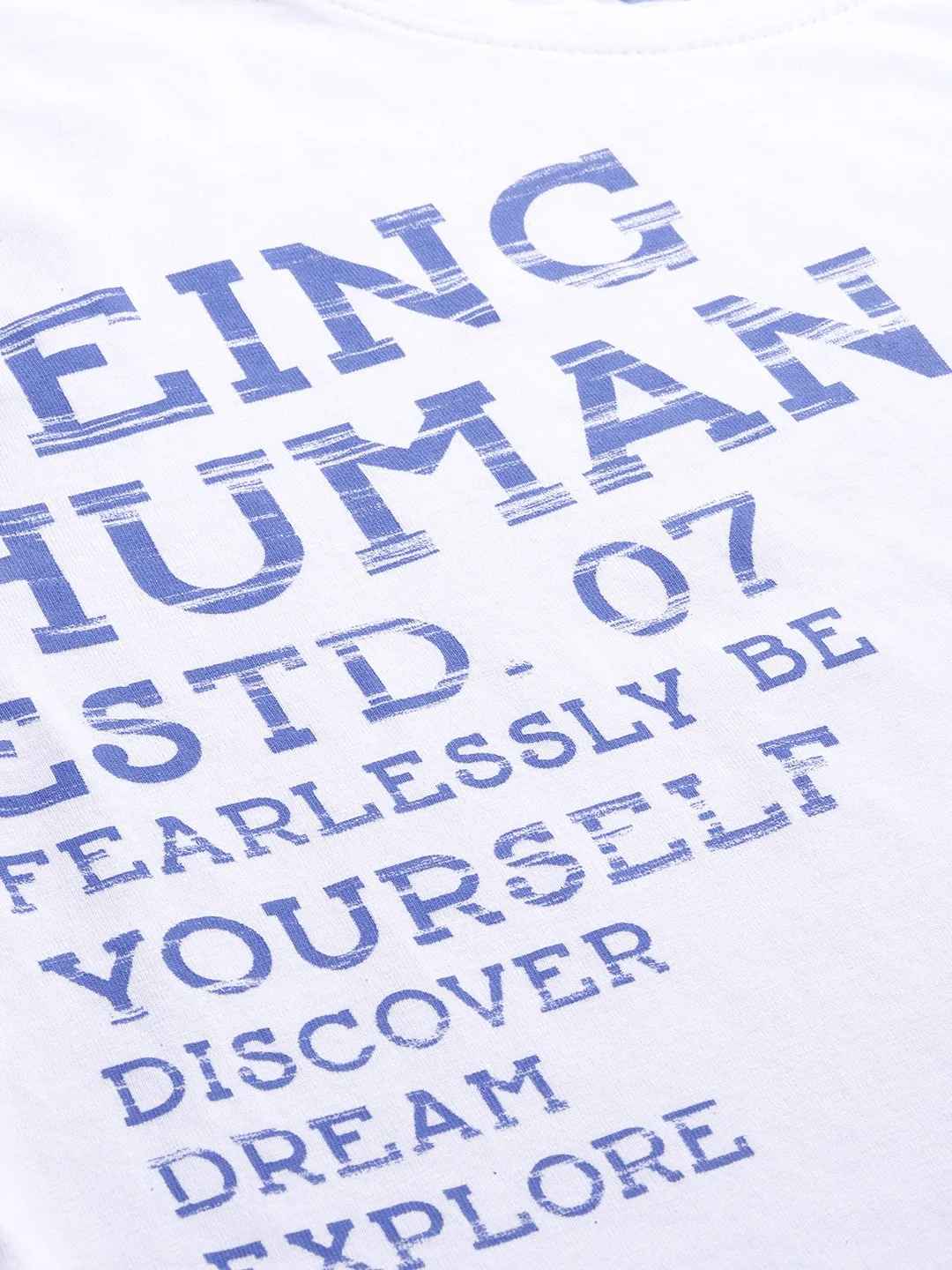White Regular Fit Men's Short Sleeves T-Shirt by Being Human Clothing - Image 4
