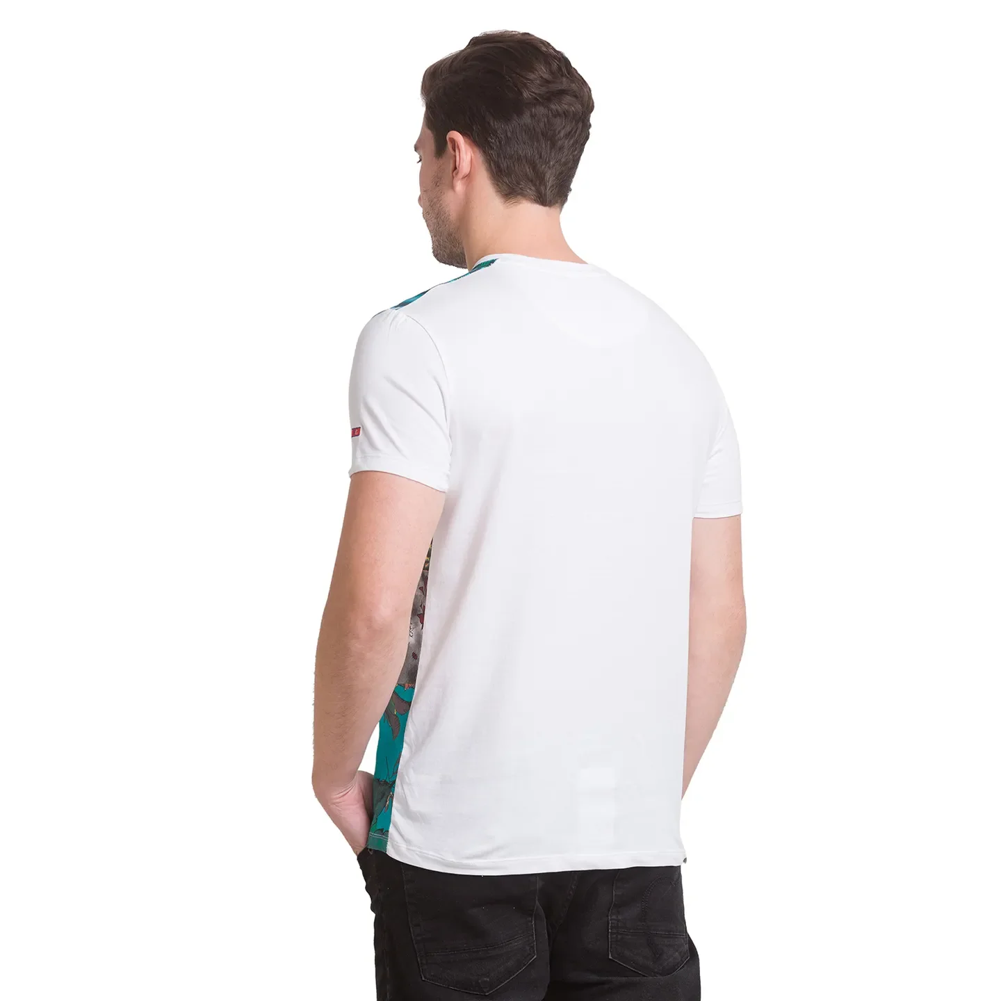 White Regular Fit Round Neck Men's T-Shirt by Being Human Clothing - Image 4