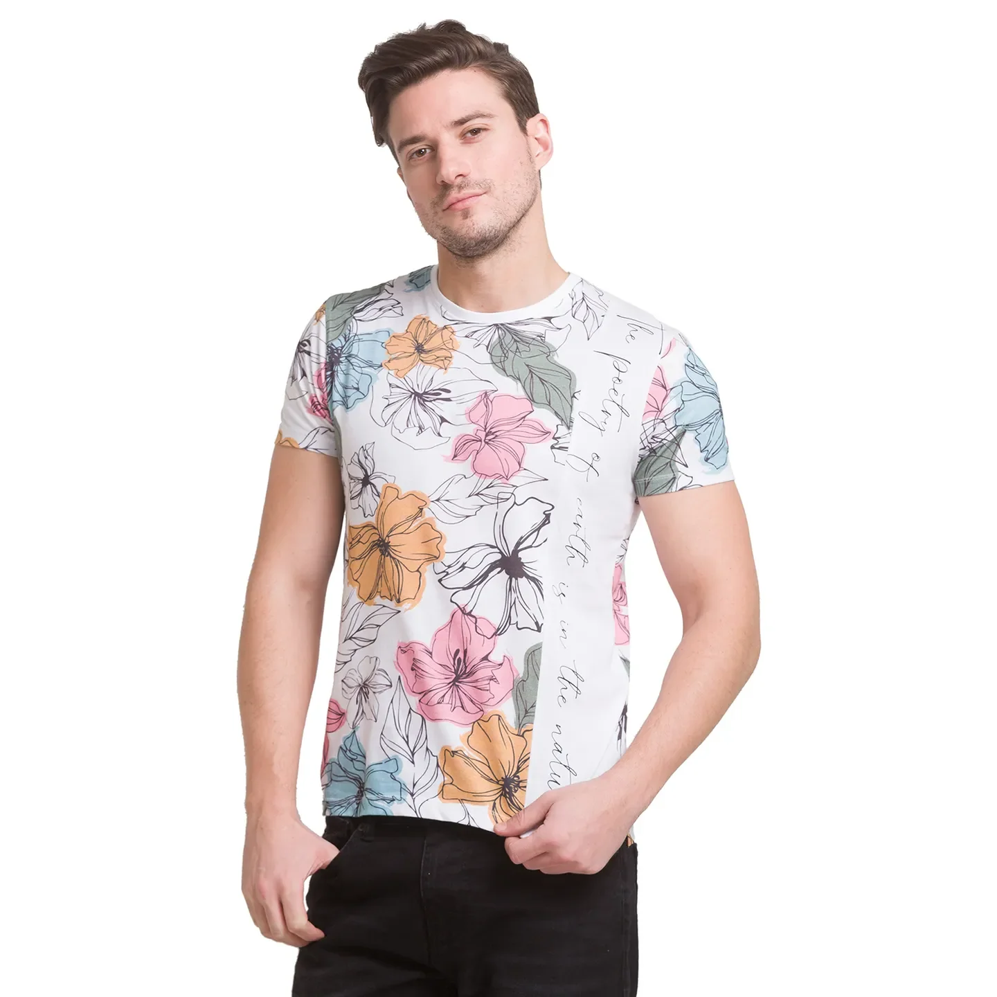 White Regular Fit Round Neck Men's T-Shirt by Being Human Clothing - Image 2