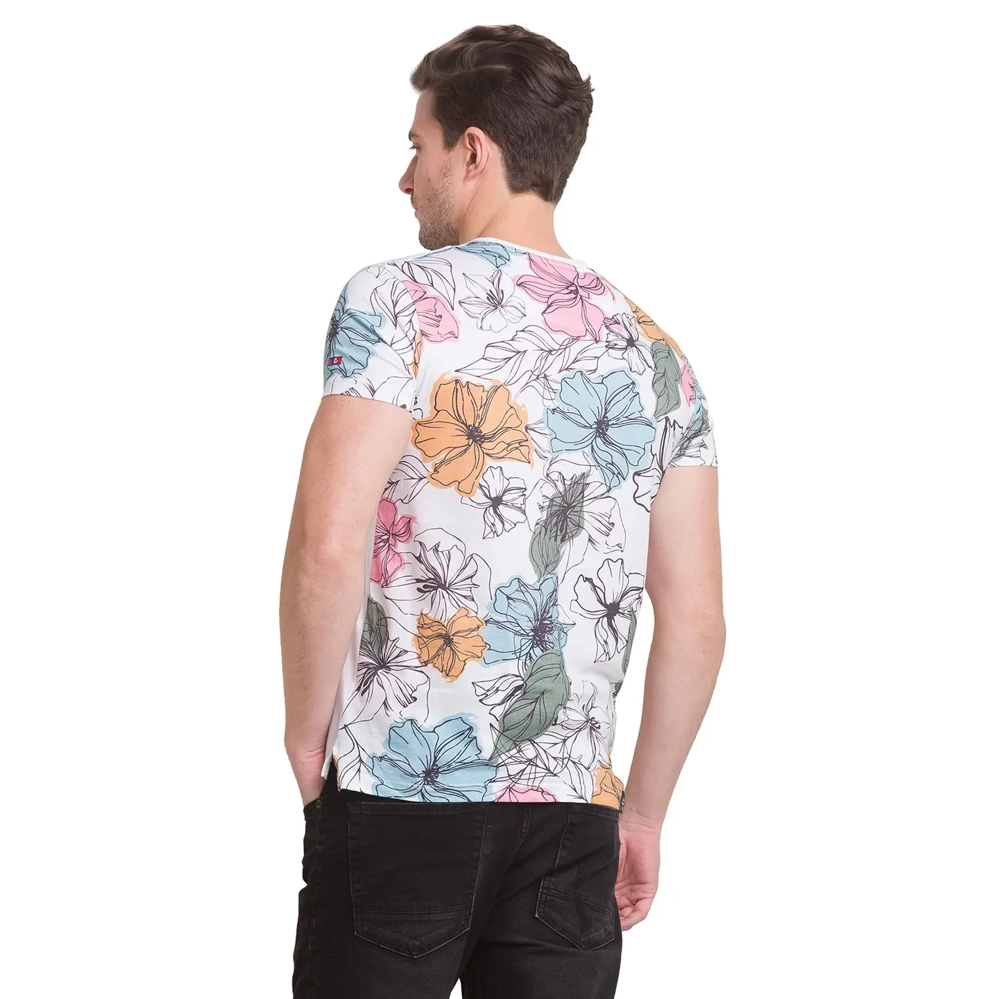 White Regular Fit Round Neck Men's T-Shirt by Being Human Clothing - Image 4