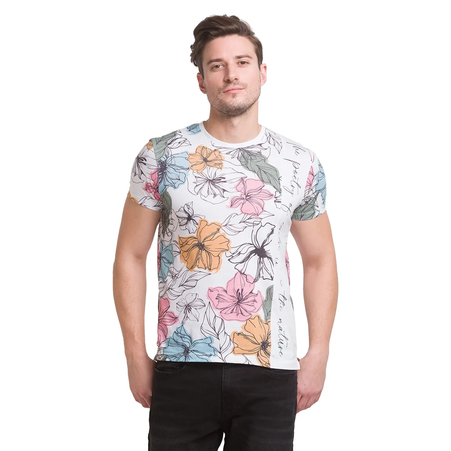 White Regular Fit Round Neck Men's T-Shirt by Being Human Clothing - Image 7