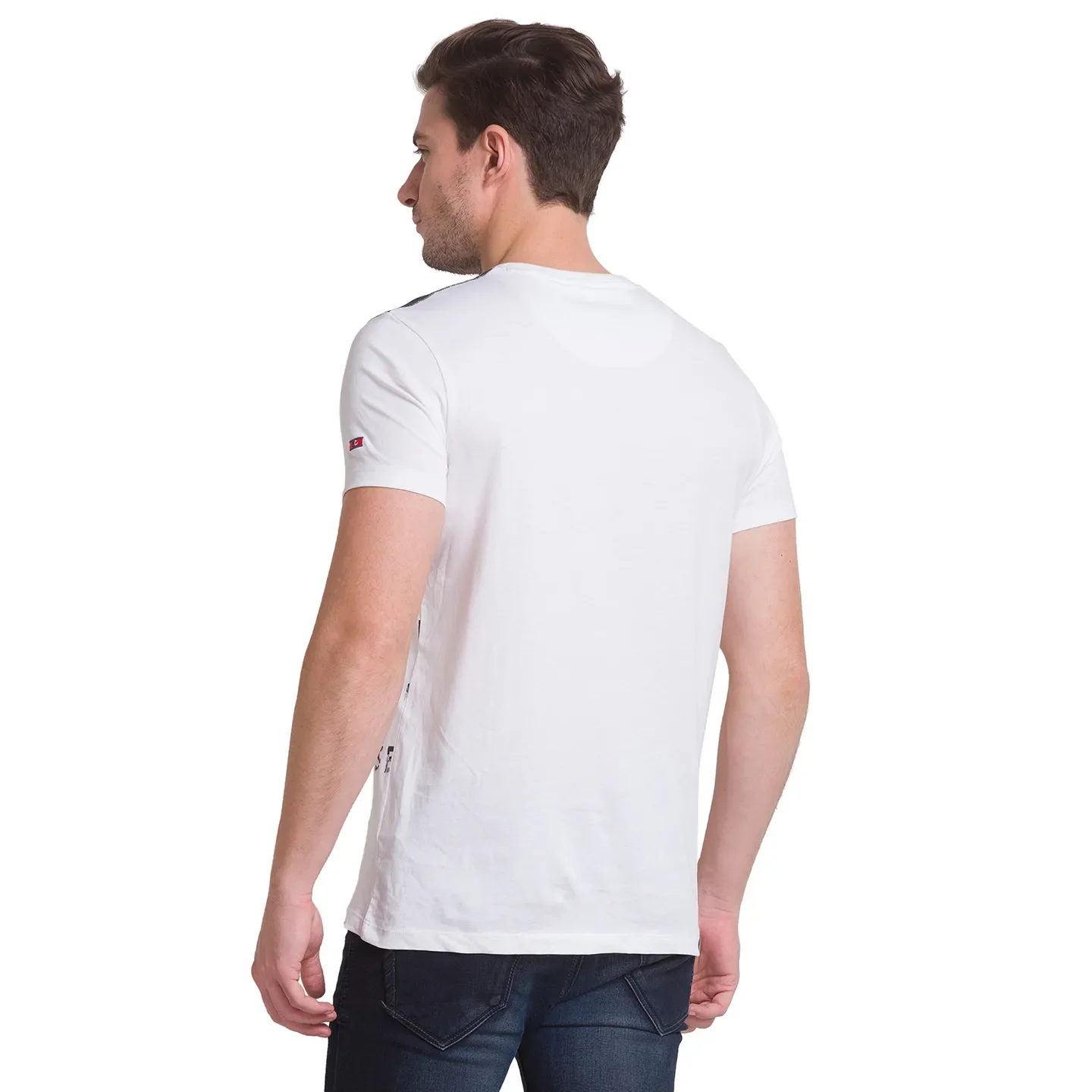 White Regular Fit Round Neck Men's T-Shirt by Being Human Clothing - Image 4