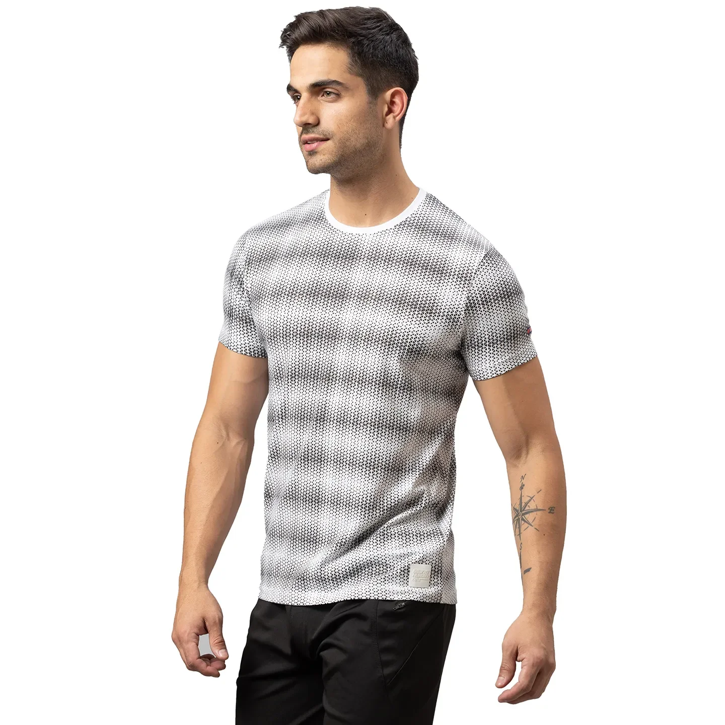 White Regular Fit Round Neck Men's T-Shirt by Being Human Clothing - Image 4