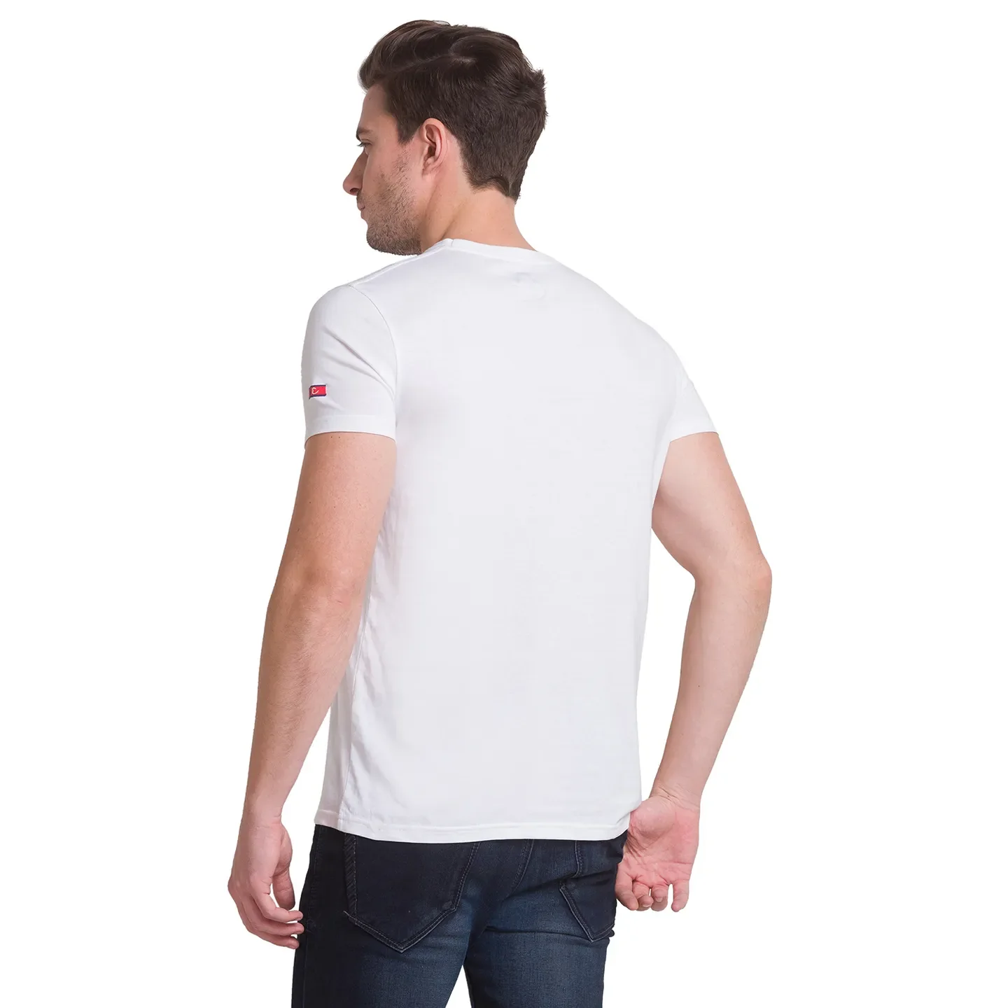 White Regular Fit Men's Short Sleeves T-Shirt by Being Human Clothing - Image 4