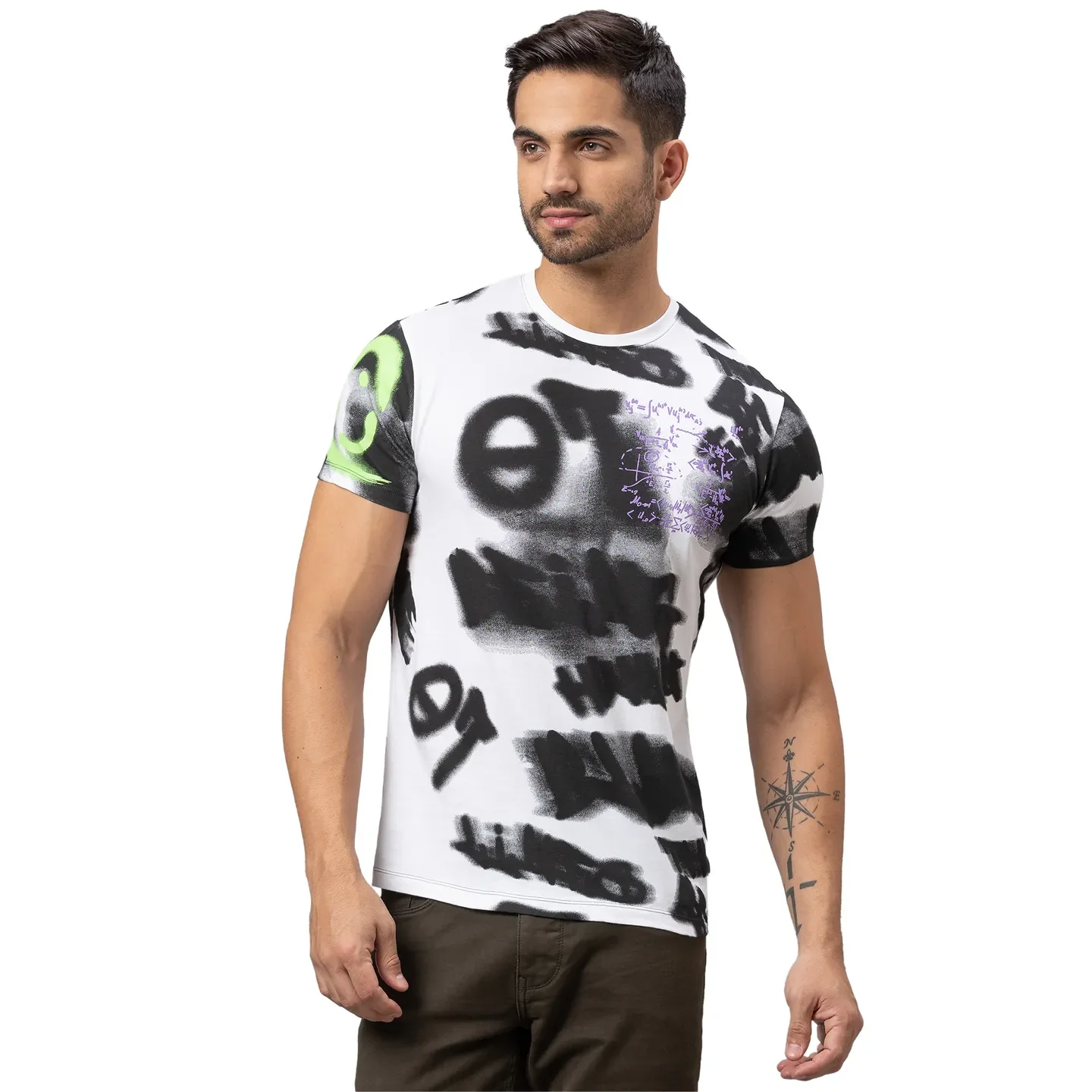 White Regular Fit Men's Short Sleeves T-Shirt by Being Human Clothing