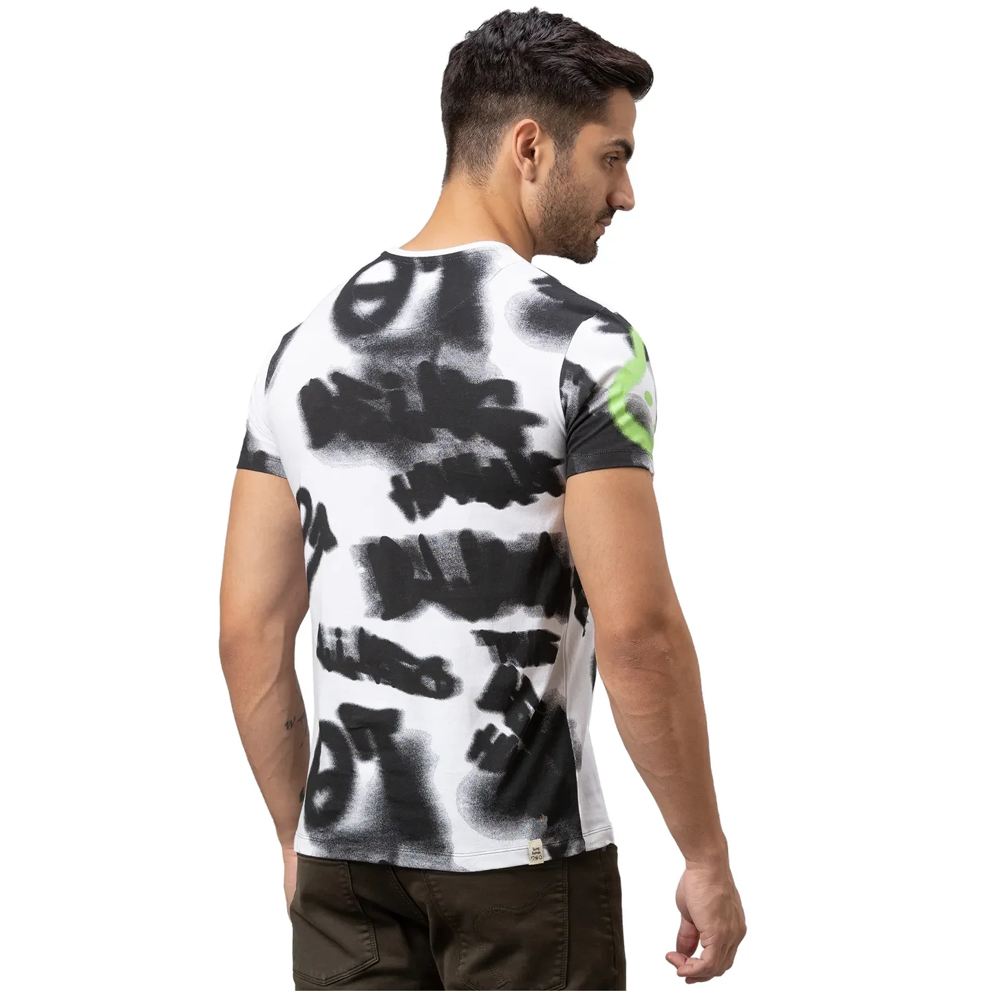White Regular Fit Men's Short Sleeves T-Shirt by Being Human Clothing - Image 3