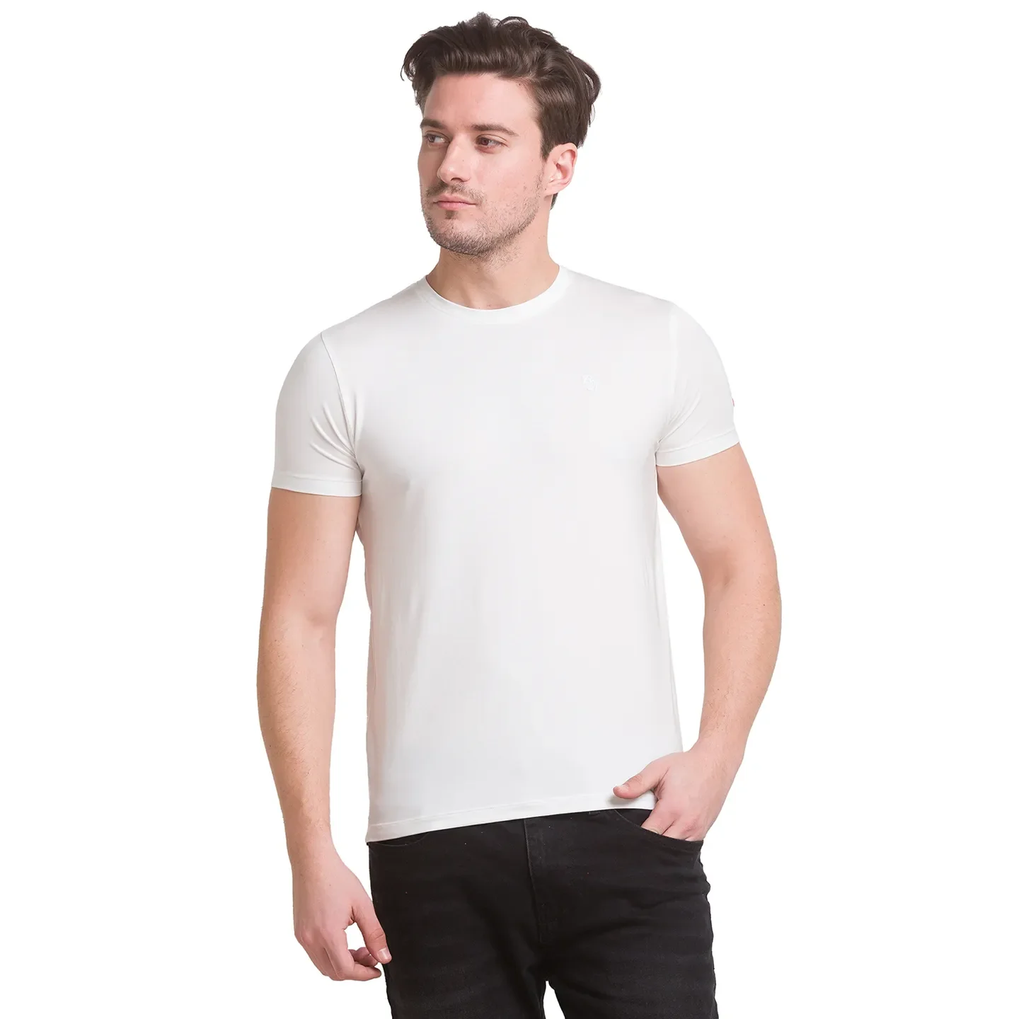 White Regular Fit Men's Short Sleeves T-Shirt by Being Human Clothing - Image 2