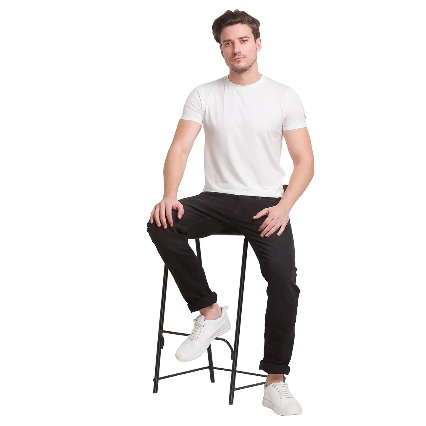 White Regular Fit Men's Short Sleeves T-Shirt by Being Human Clothing - Image 3