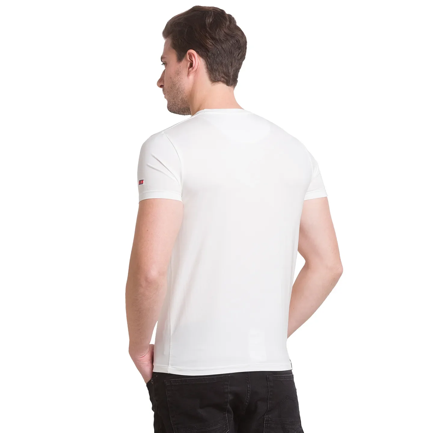 White Regular Fit Men's Short Sleeves T-Shirt by Being Human Clothing - Image 4