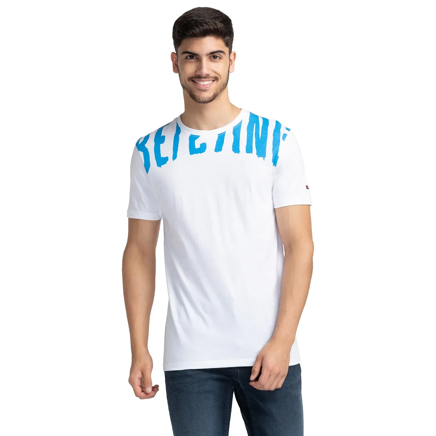White Regular Fit Men's Short Sleeves T-Shirt by Being Human Clothing