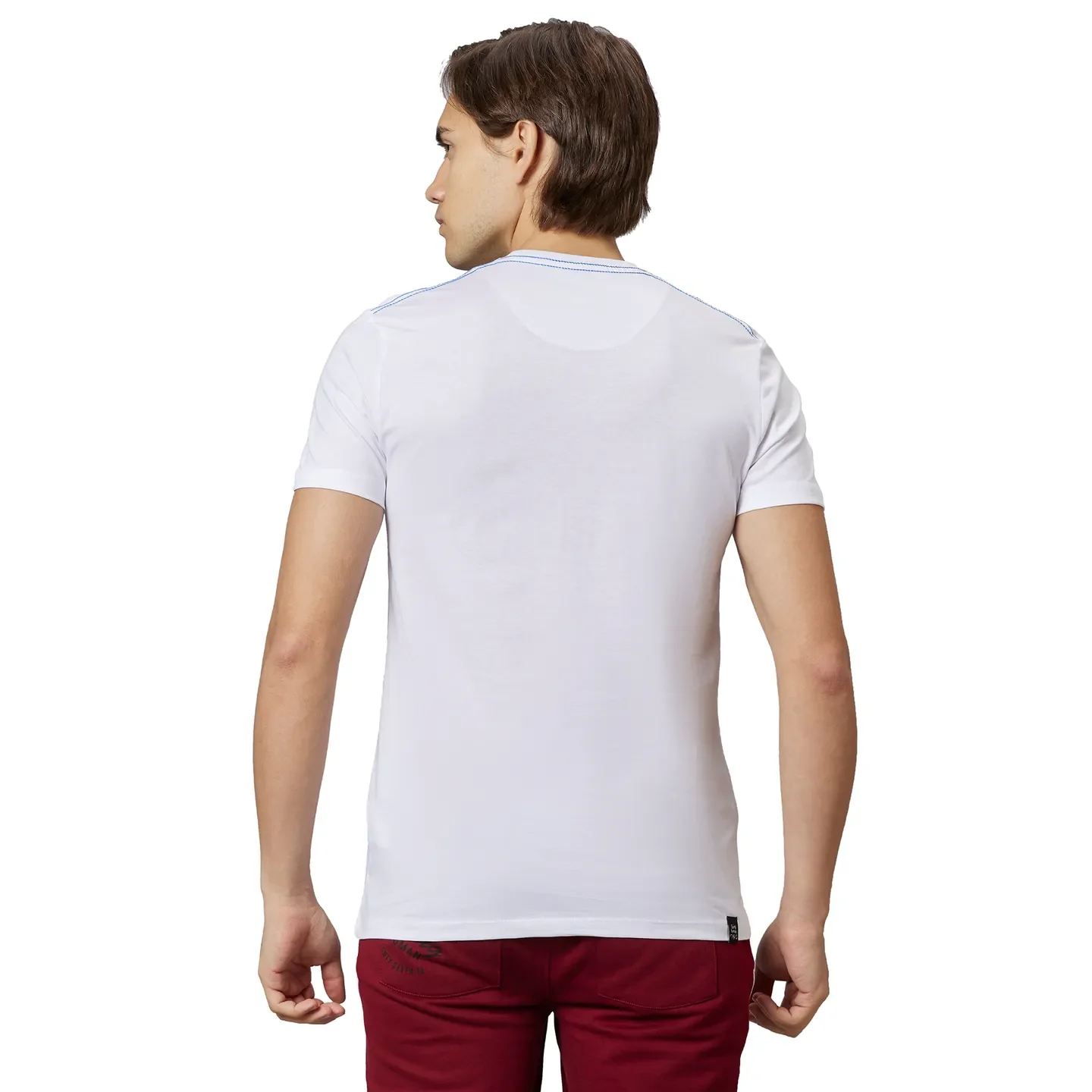 White Regular Fit Round Neck Men's T-Shirt by Being Human Clothing - Image 2