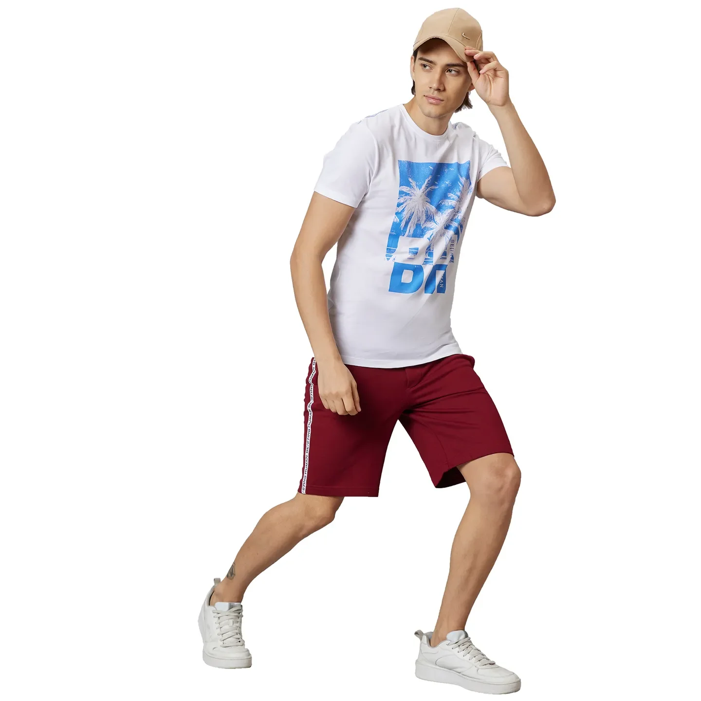 White Regular Fit Round Neck Men's T-Shirt by Being Human Clothing - Image 5