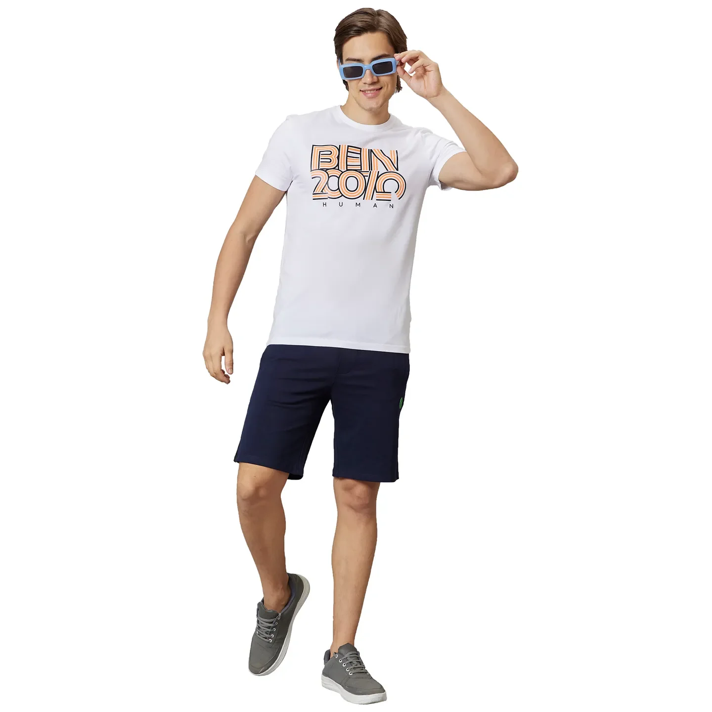 White Regular Fit Round Neck Men's T-Shirt by Being Human Clothing - Image 5
