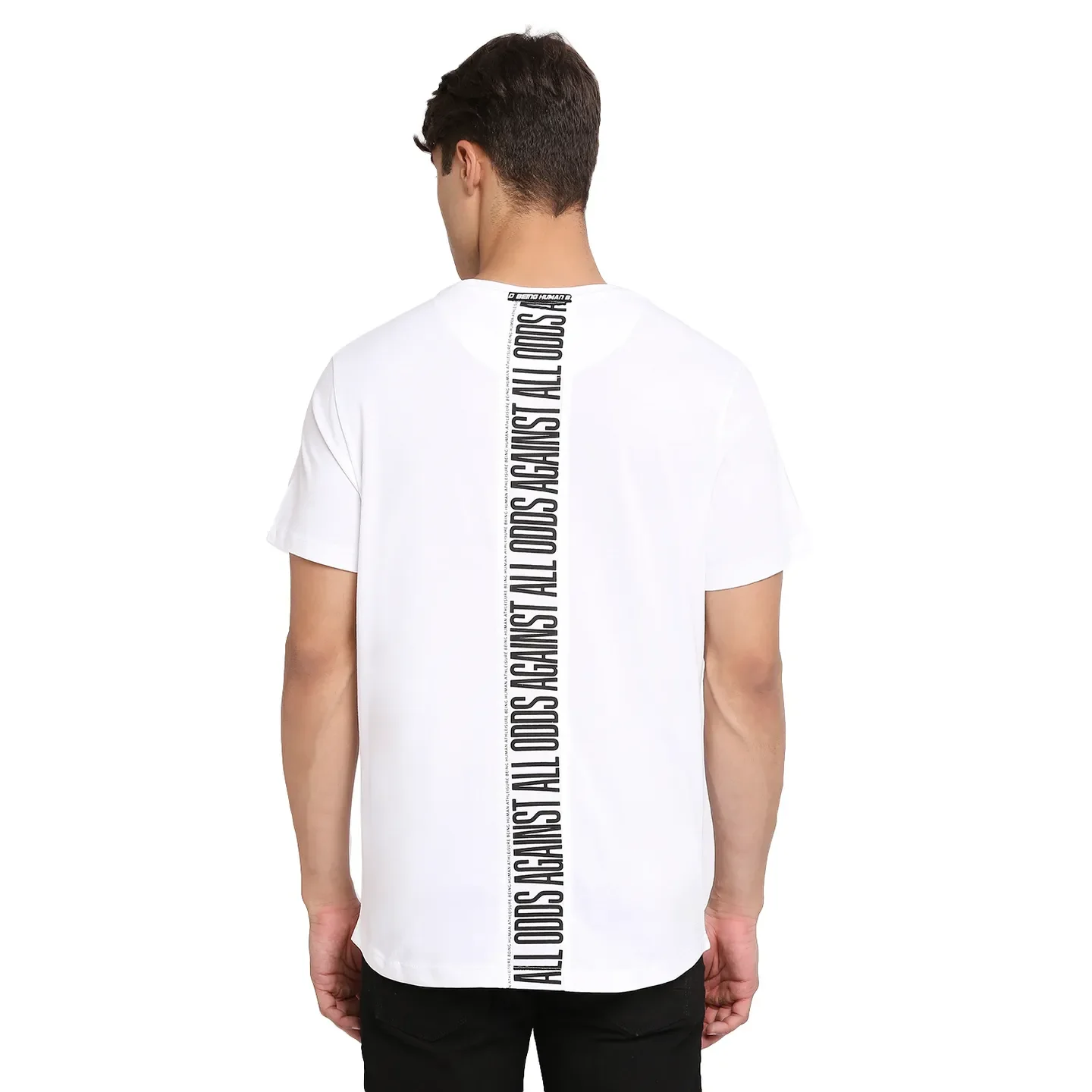 White Regular Fit Round Neck Men's T-Shirt by Being Human Clothing - Image 4
