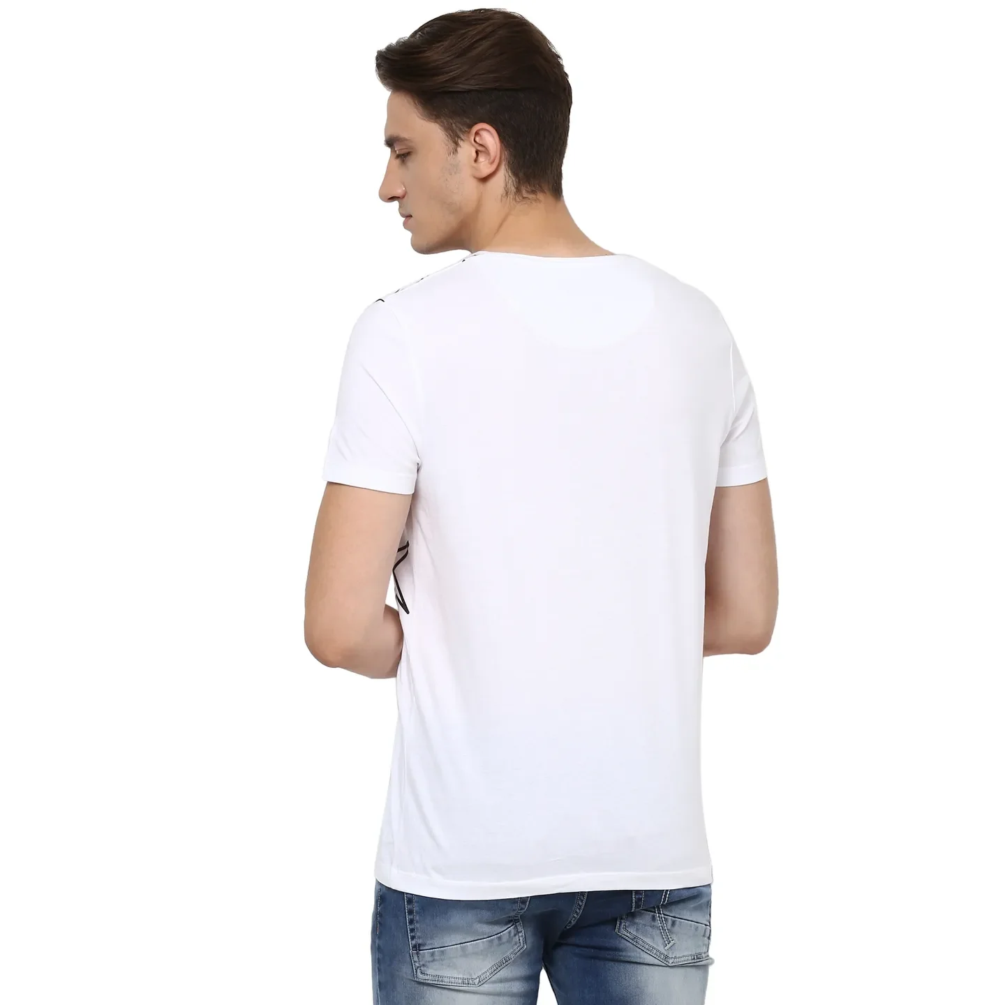 White Regular Fit Men's Short Sleeves T-Shirt by Being Human Clothing - Image 2
