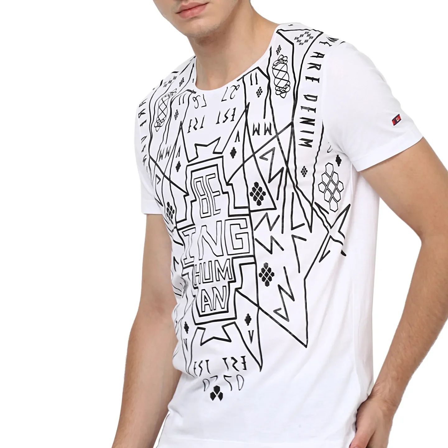 White Regular Fit Men's Short Sleeves T-Shirt by Being Human Clothing - Image 4