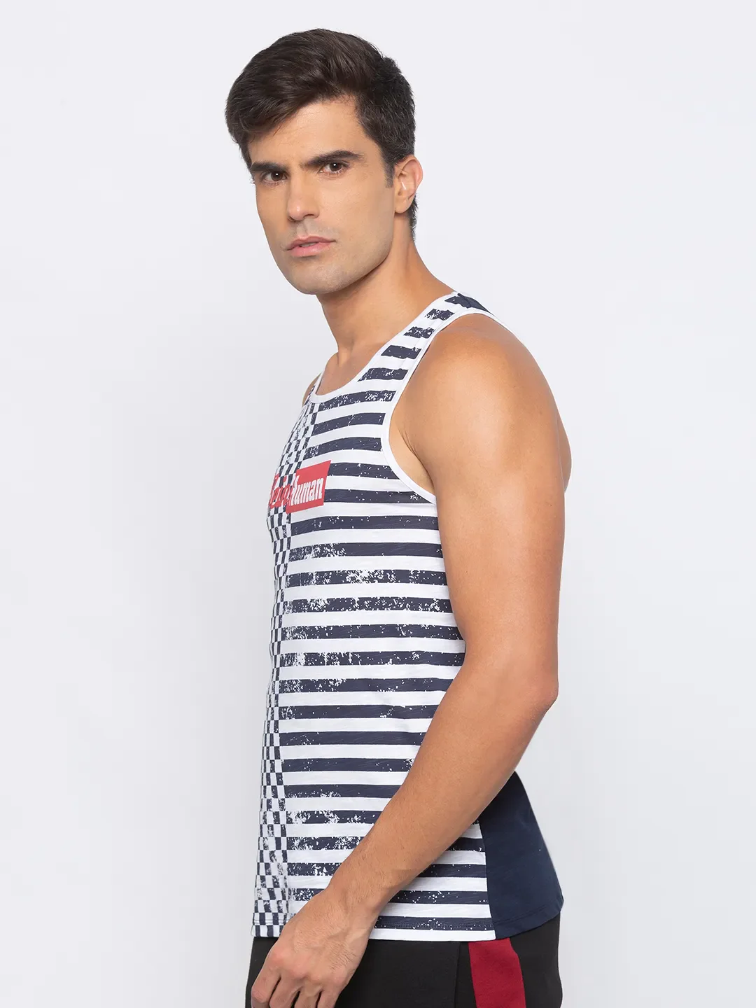 White Regular Fit Men's Sleevesles T-Shirt by Being Human Clothing - Image 2