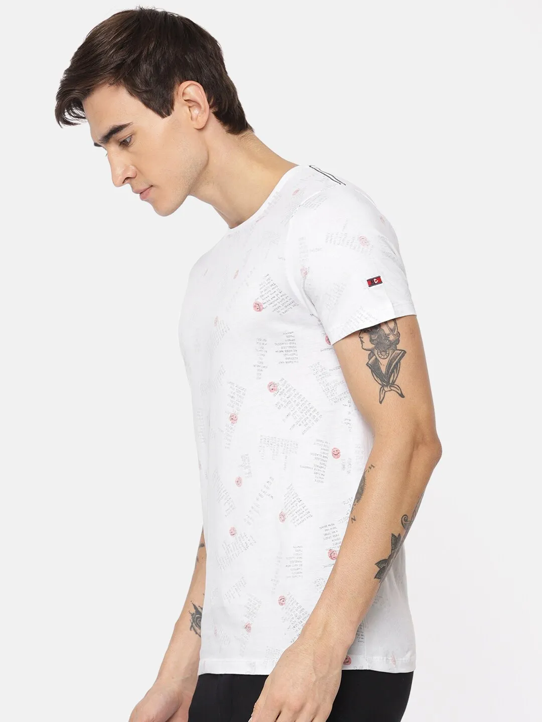 White Regular Fit Men's Short Sleeves T-Shirt by Being Human Clothing - Image 3