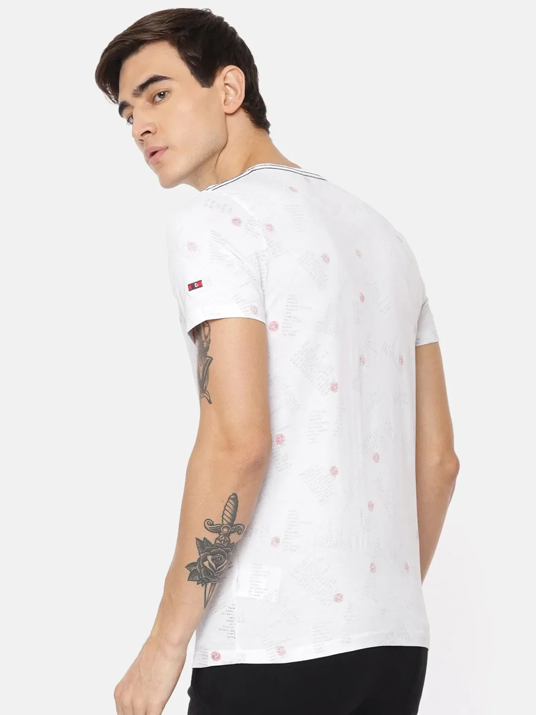 White Regular Fit Men's Short Sleeves T-Shirt by Being Human Clothing - Image 4