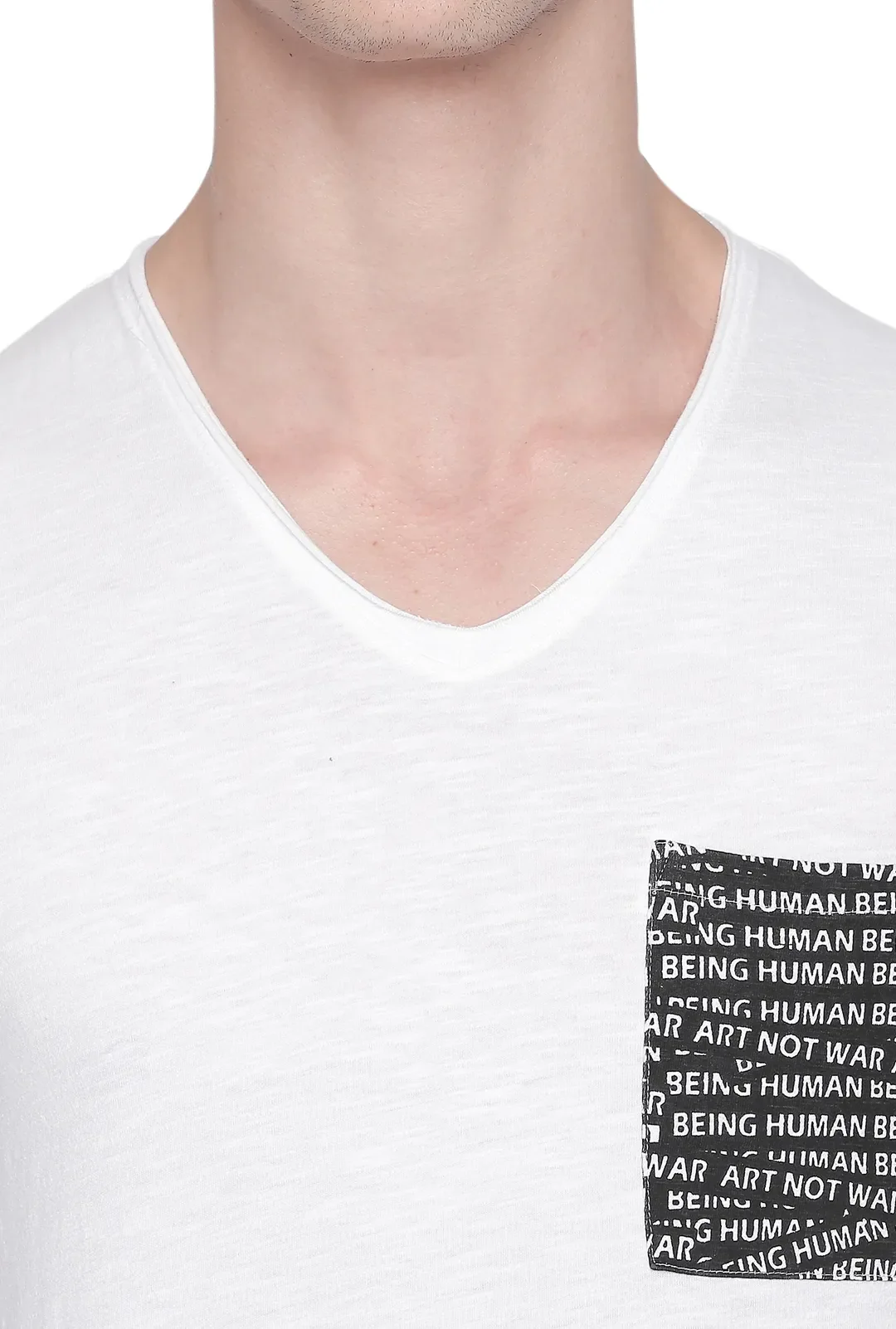 White Regular Fit Men's Short Sleeves T-Shirt by Being Human Clothing - Image 4