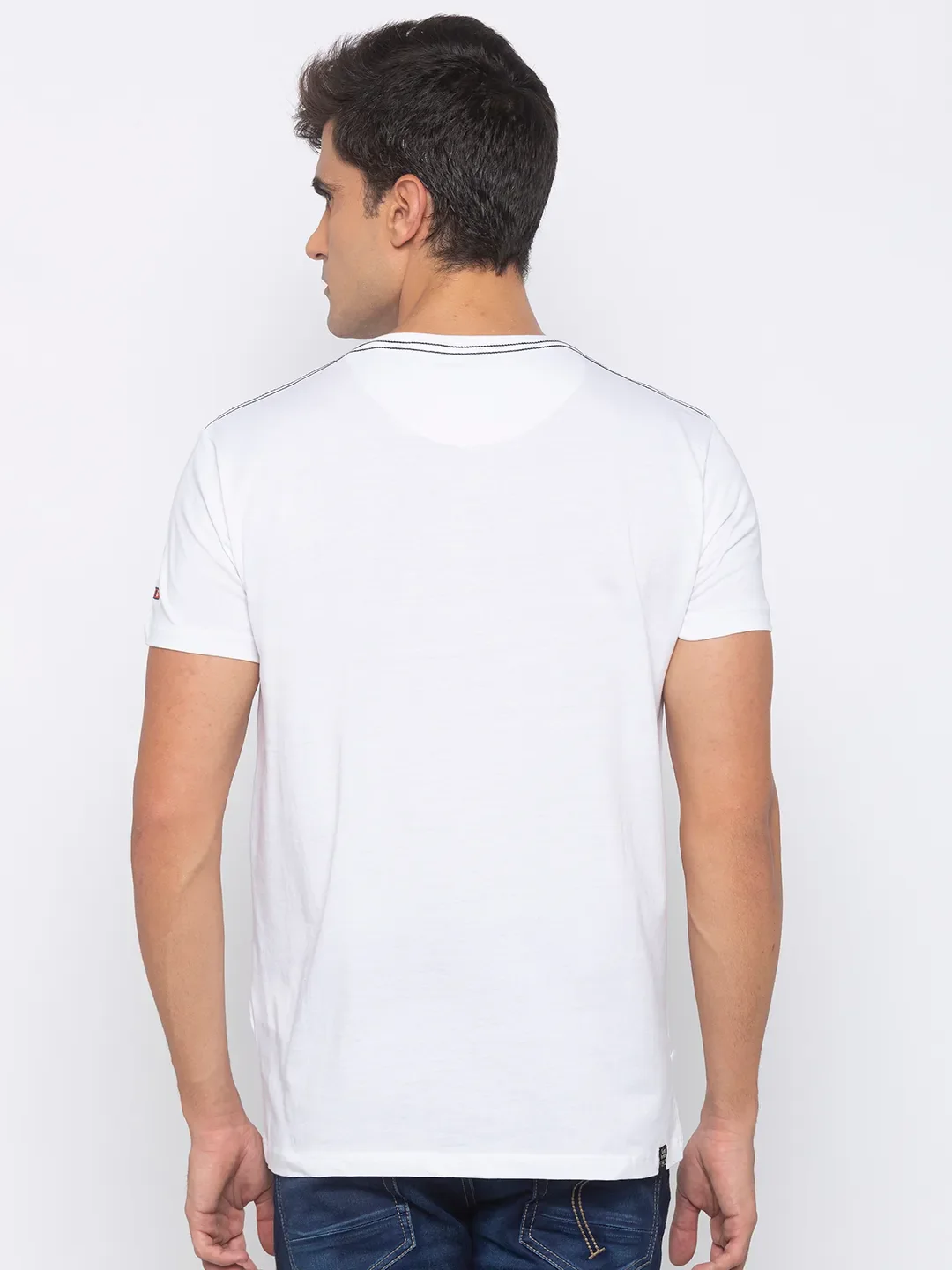 White Regular Fit Men's Short Sleeves T-Shirt by Being Human Clothing - Image 3
