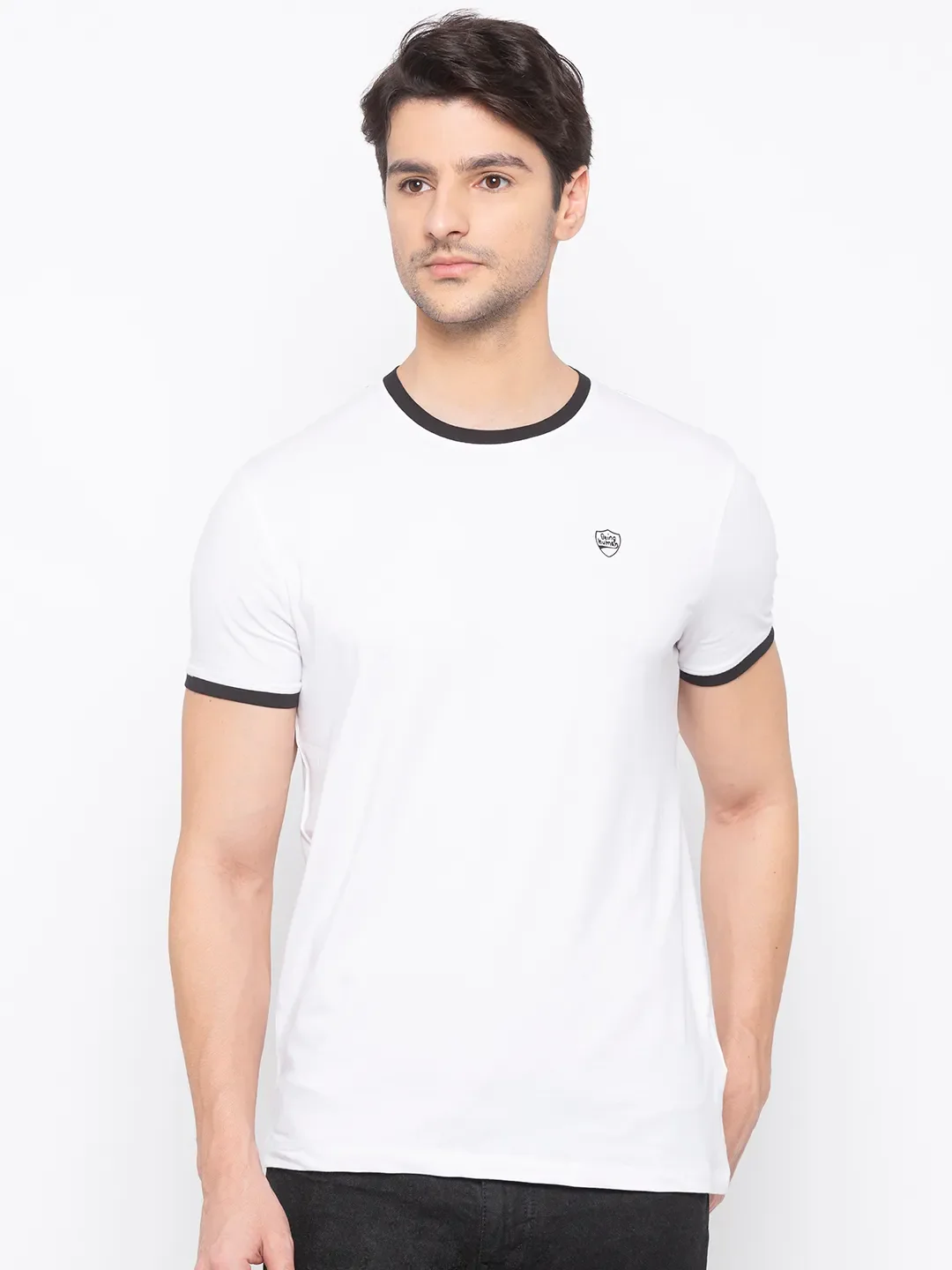 White Regular Fit Men's Short Sleeves T-Shirt by Being Human Clothing