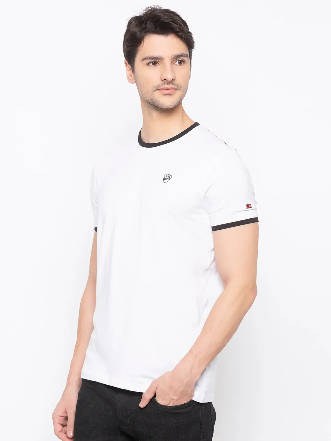 White Regular Fit Men's Short Sleeves T-Shirt by Being Human Clothing - Image 2
