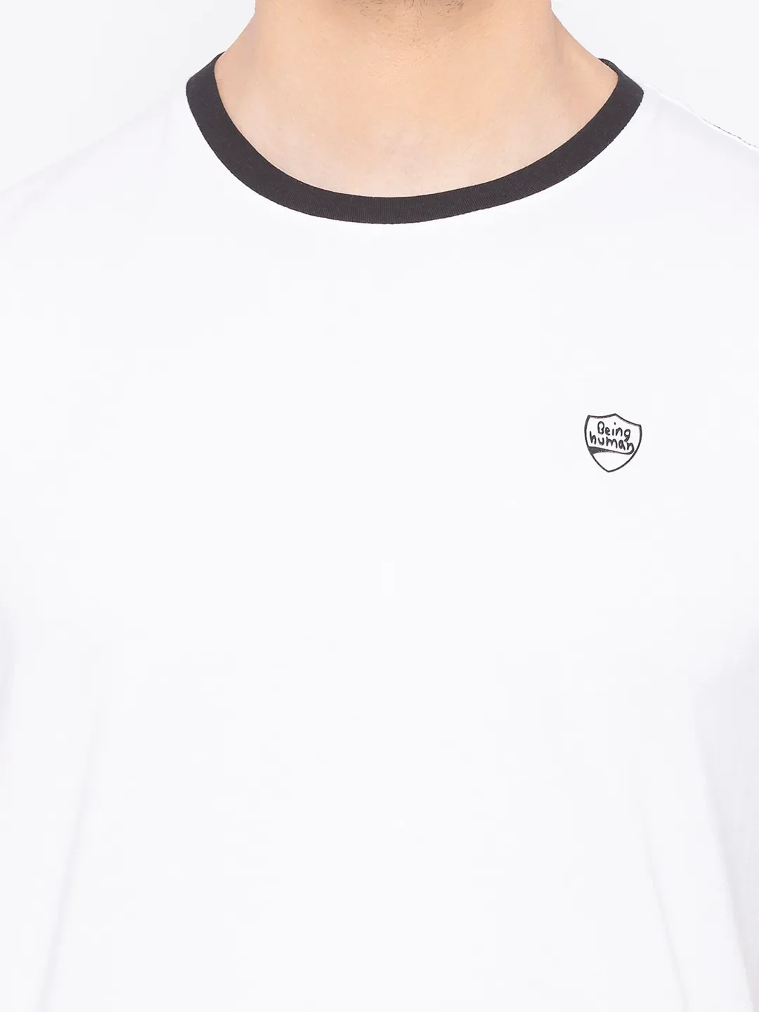 White Regular Fit Men's Short Sleeves T-Shirt by Being Human Clothing - Image 4