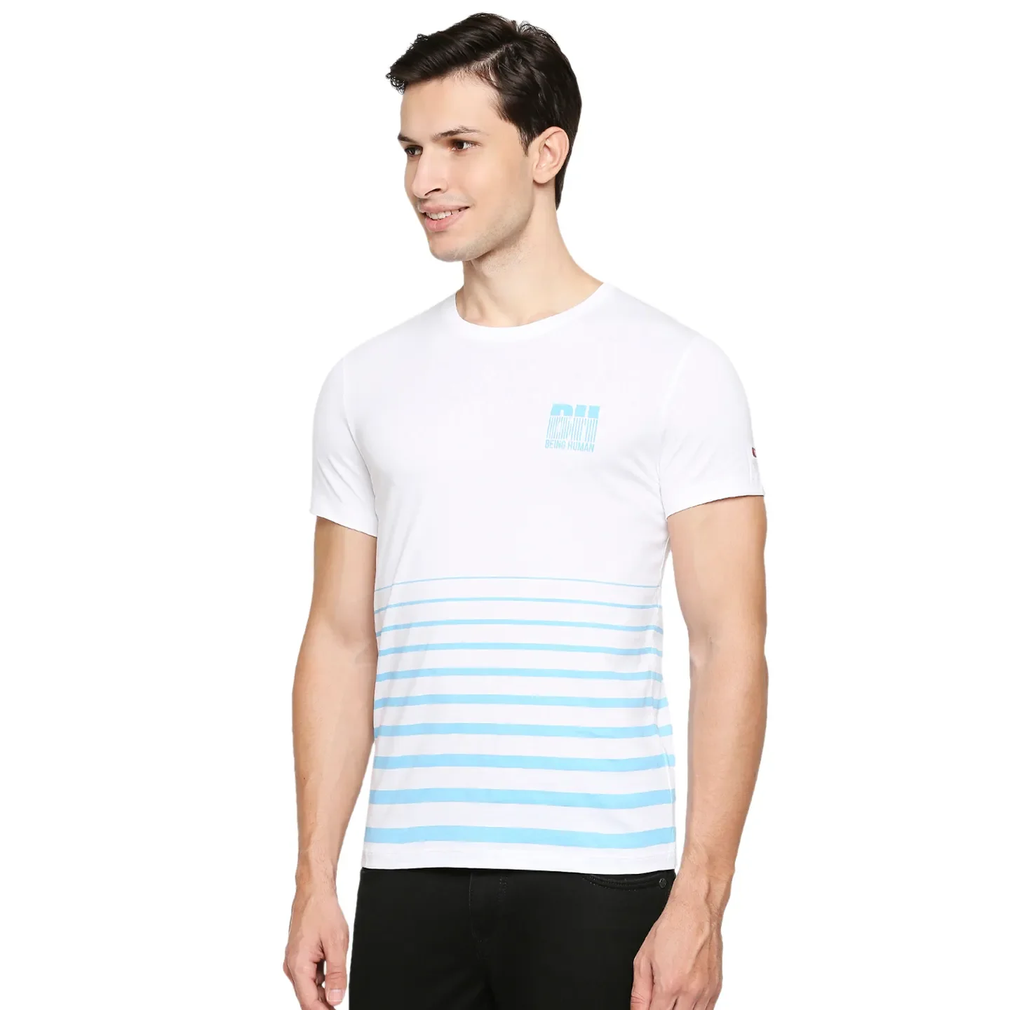 White Regular Fit Men's Short Sleeves T-Shirt by Being Human Clothing - Image 2