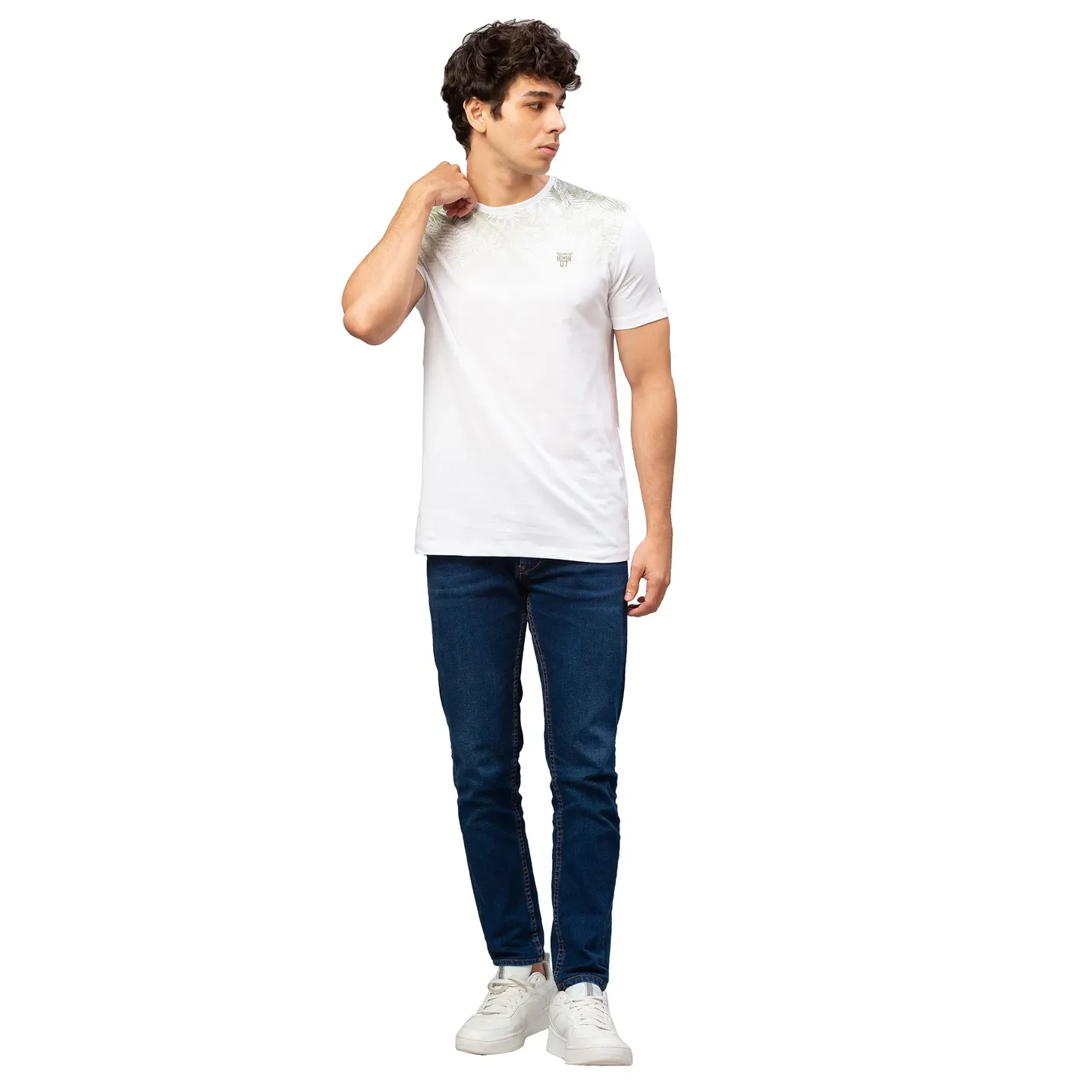 White Regular Fit Men's Short Sleeves T-Shirt by Being Human Clothing - Image 2