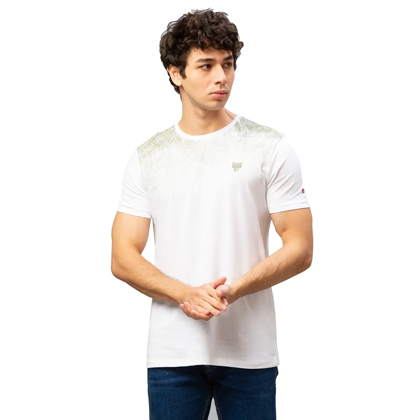 White Regular Fit Men's Short Sleeves T-Shirt by Being Human Clothing