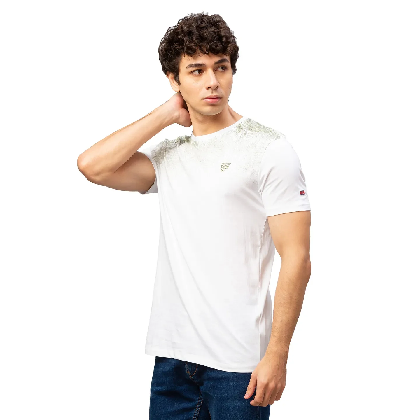 White Regular Fit Men's Short Sleeves T-Shirt by Being Human Clothing - Image 2