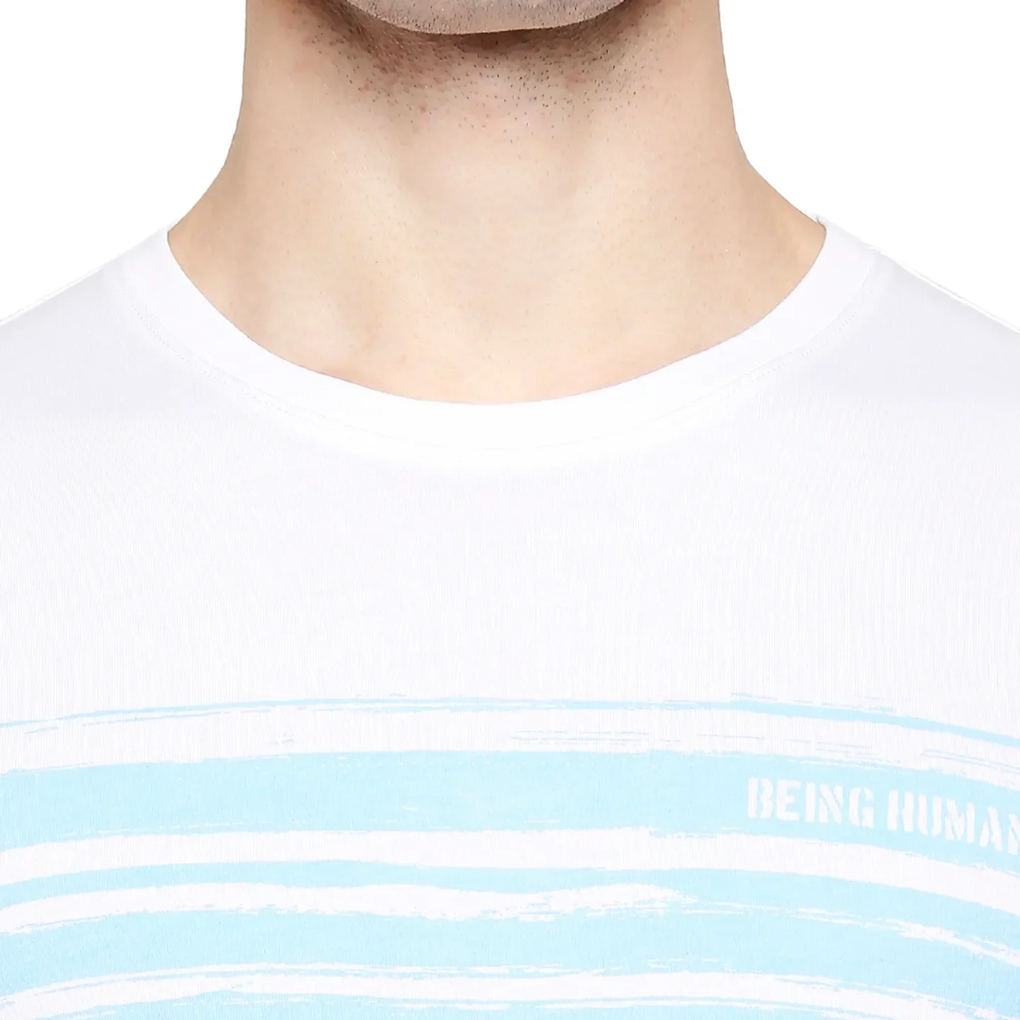 White Regular Fit Men's Short Sleeves T-Shirt by Being Human Clothing - Image 5