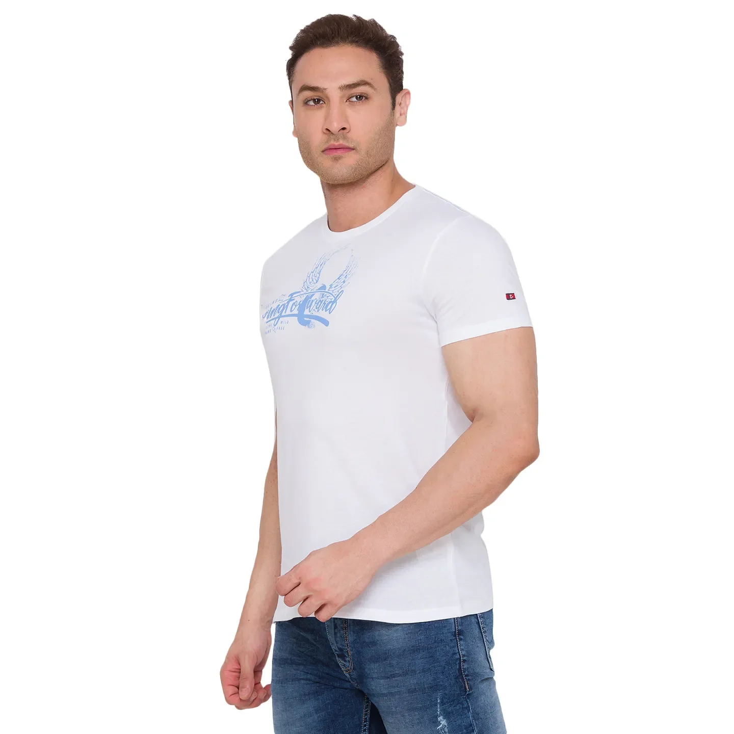 White Regular Fit Men's Short Sleeves T-Shirt by Being Human Clothing - Image 2
