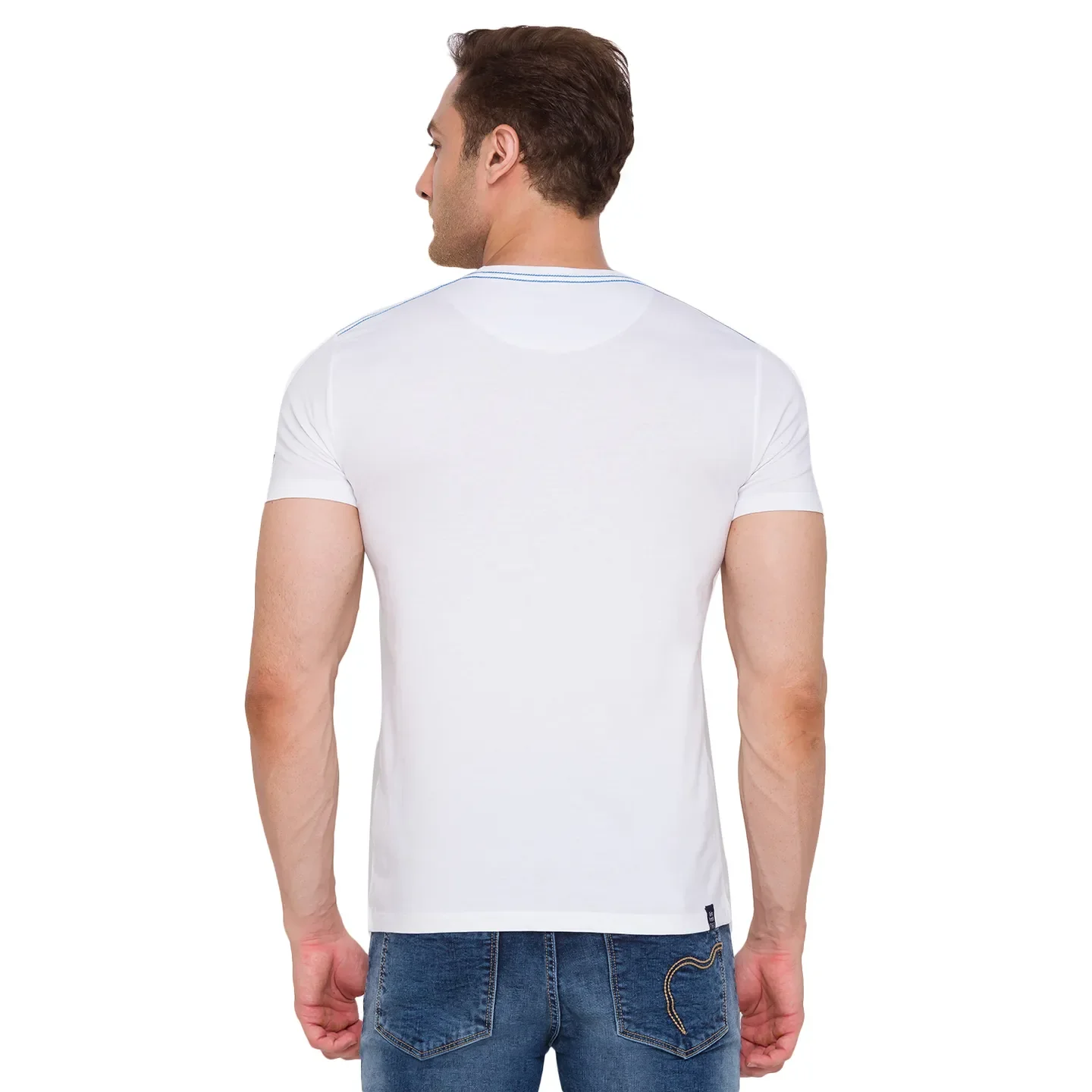 White Regular Fit Men's Short Sleeves T-Shirt by Being Human Clothing - Image 4