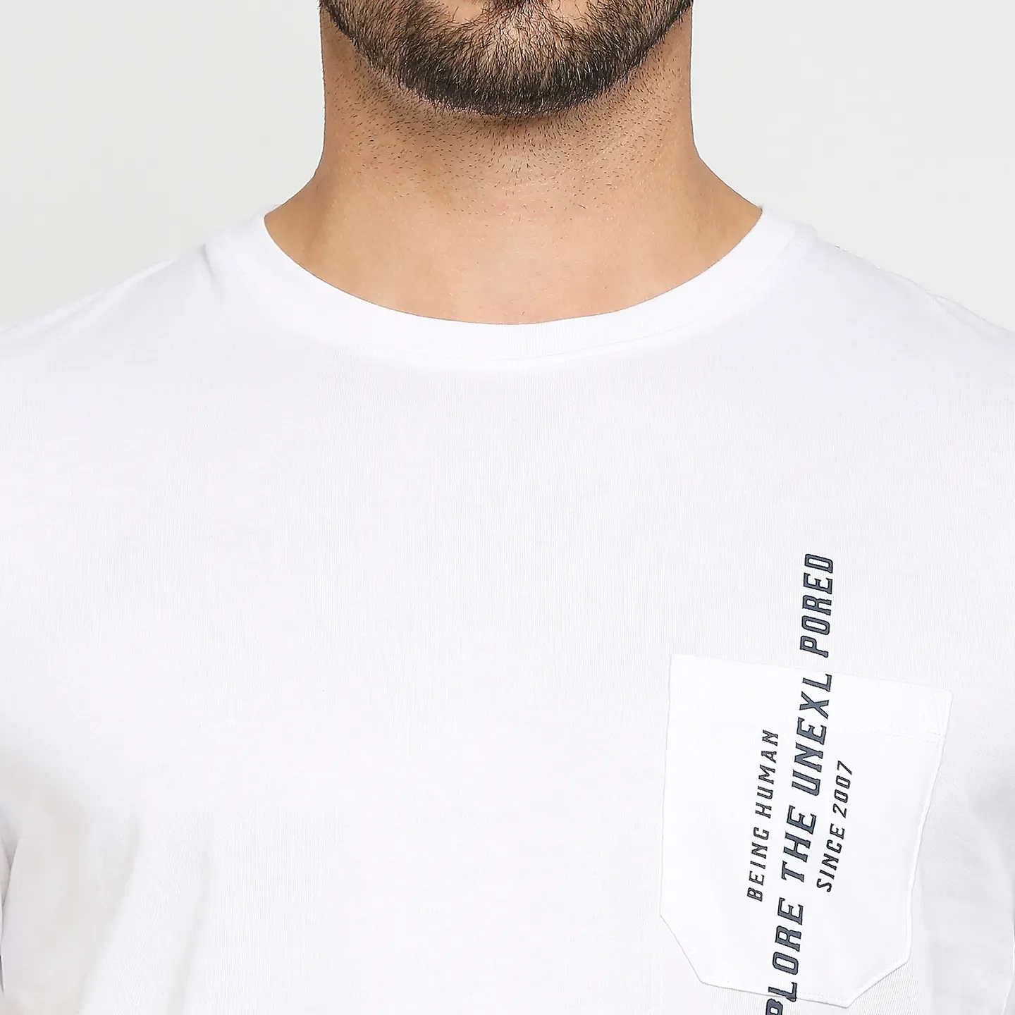 White Regular Fit Men's Short Sleeves T-Shirt by Being Human Clothing - Image 5