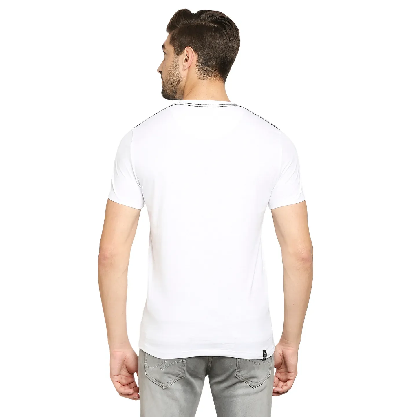 White Regular Fit Men's Short Sleeves T-Shirt by Being Human Clothing - Image 3
