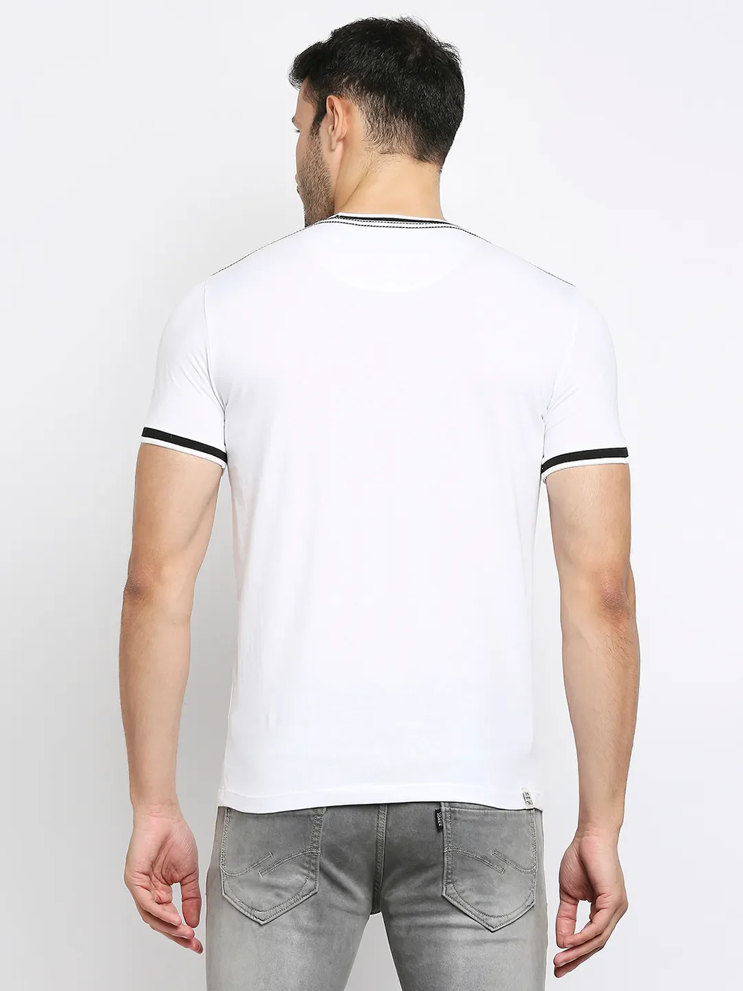 White Regular Fit Men's Short Sleeves T-Shirt by Being Human Clothing - Image 4