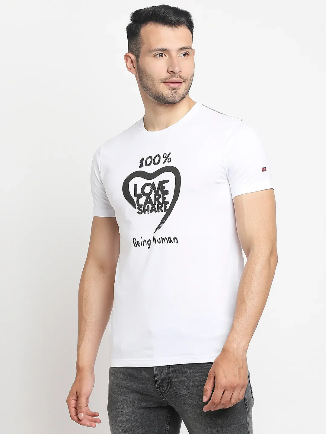 White Regular Fit Men's Short Sleeves T-Shirt by Being Human Clothing - Image 5