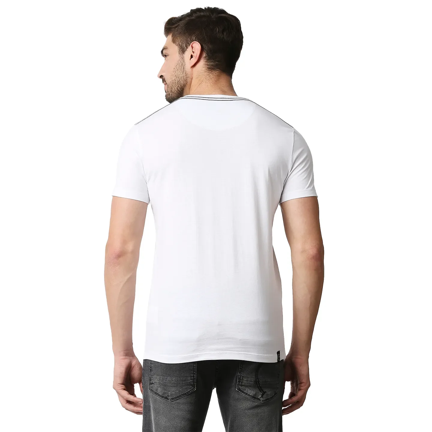 White Regular Fit Men's Short Sleeves T-Shirt by Being Human Clothing - Image 4