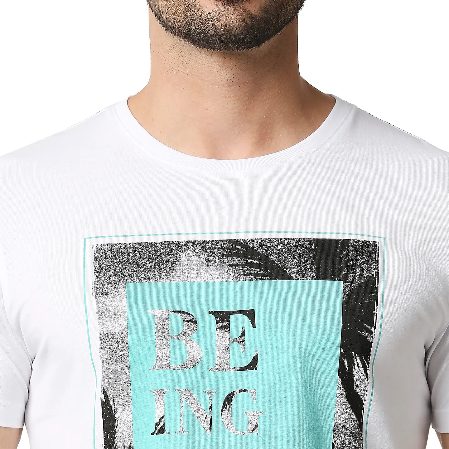 White Regular Fit Men's Short Sleeves T-Shirt by Being Human Clothing - Image 5