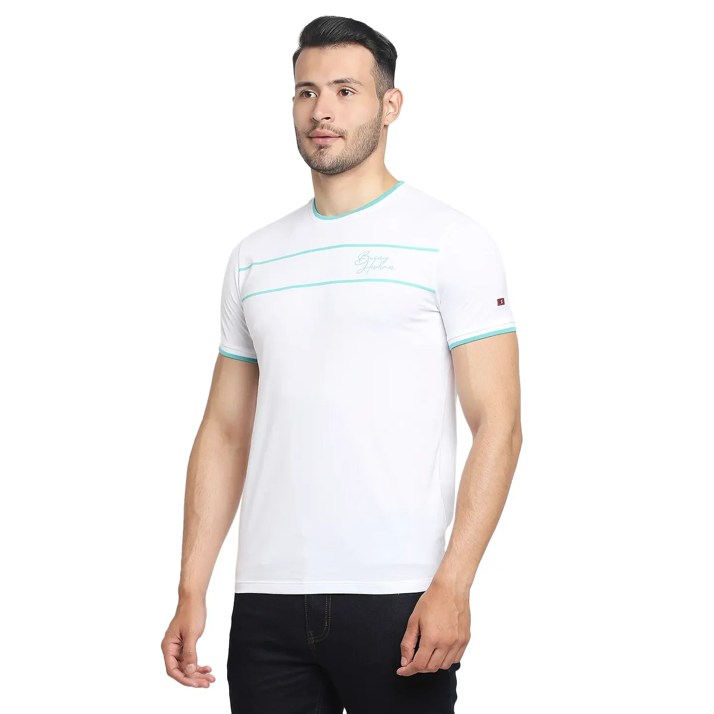 White Regular Fit Men's Short Sleeves T-Shirt by Being Human Clothing - Image 7