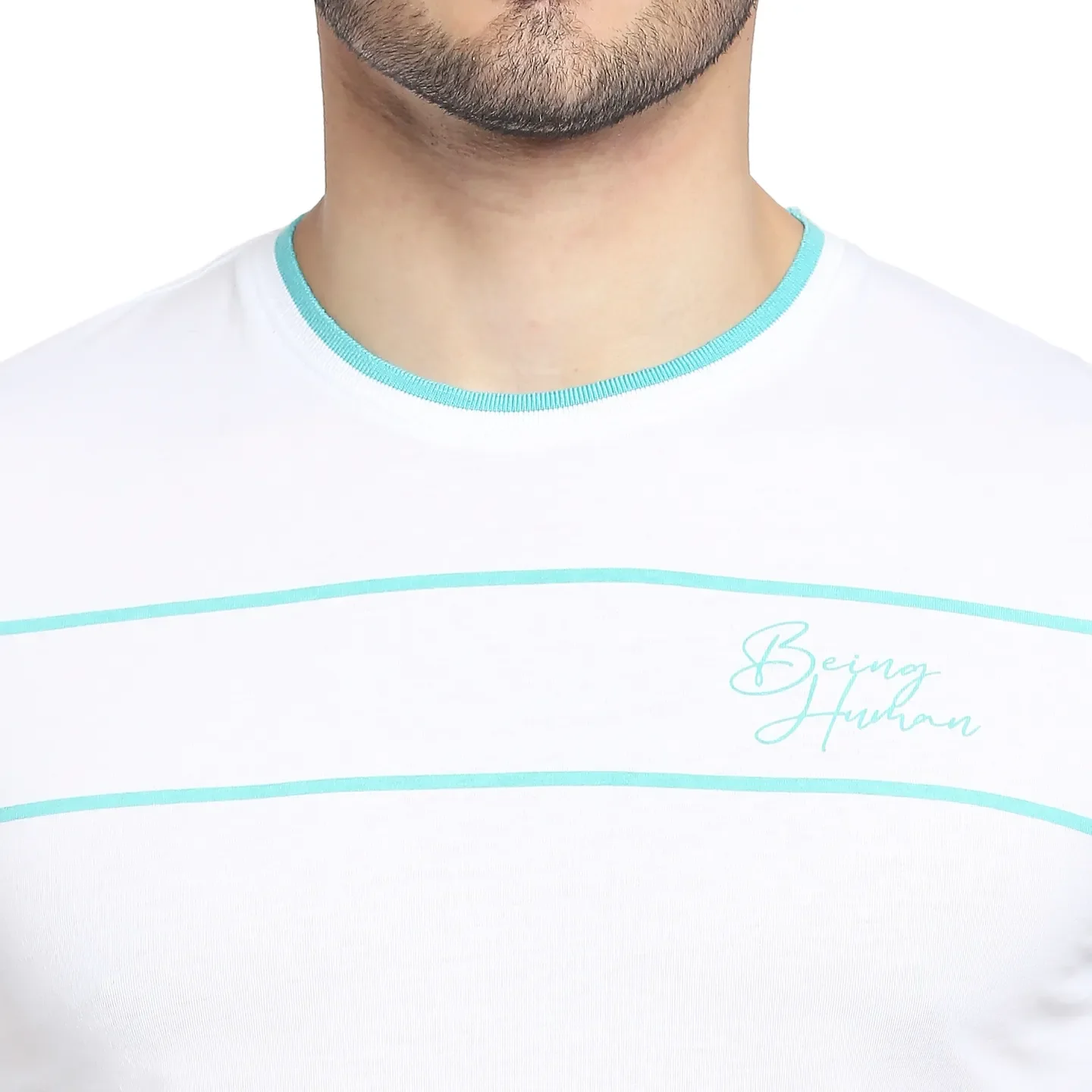White Regular Fit Men's Short Sleeves T-Shirt by Being Human Clothing - Image 9