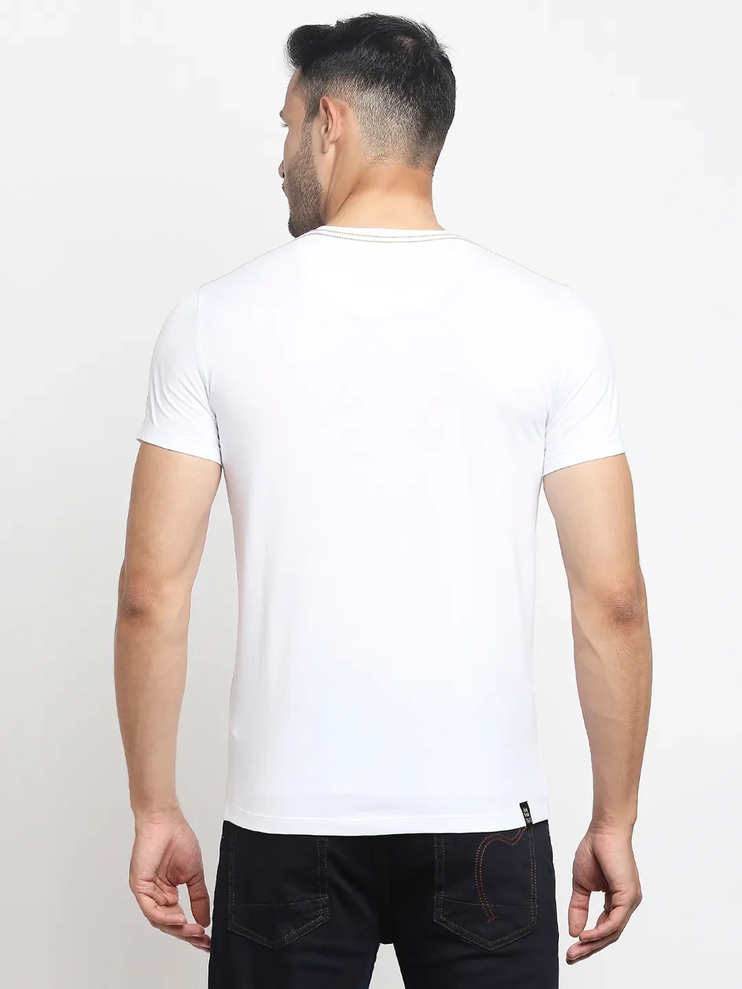 White Regular Fit Men's Short Sleeves T-Shirt by Being Human Clothing - Image 3