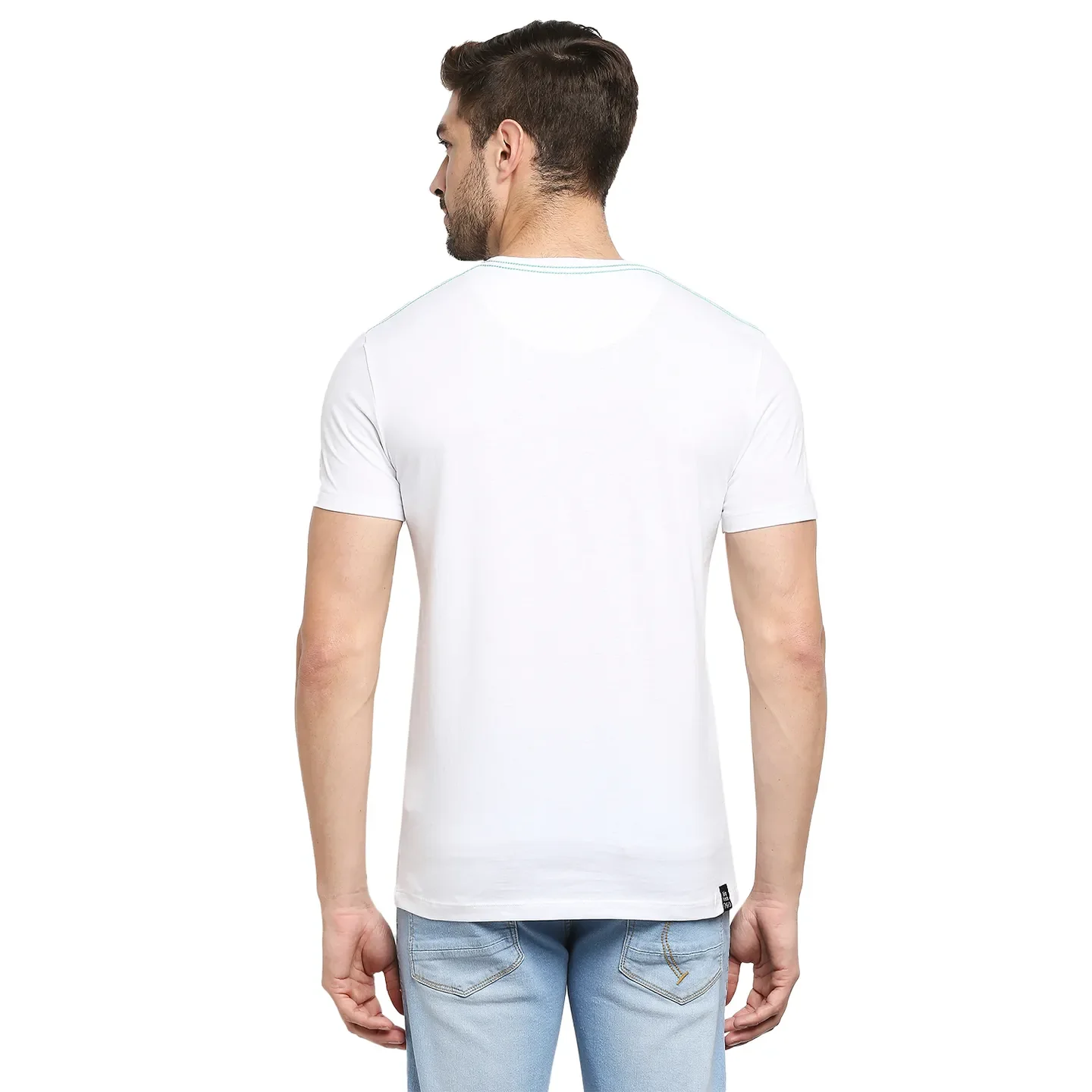 White Regular Fit Men's Short Sleeves T-Shirt by Being Human Clothing - Image 4