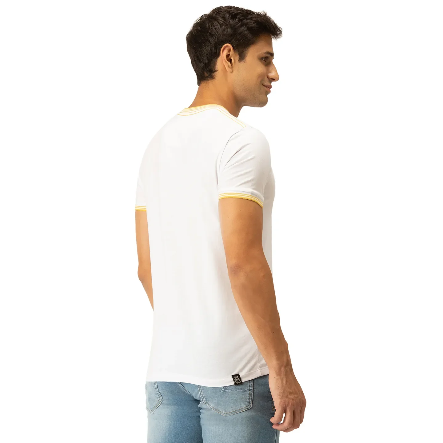 White Regular Fit Men's Short Sleeves T-Shirt by Being Human Clothing - Image 3
