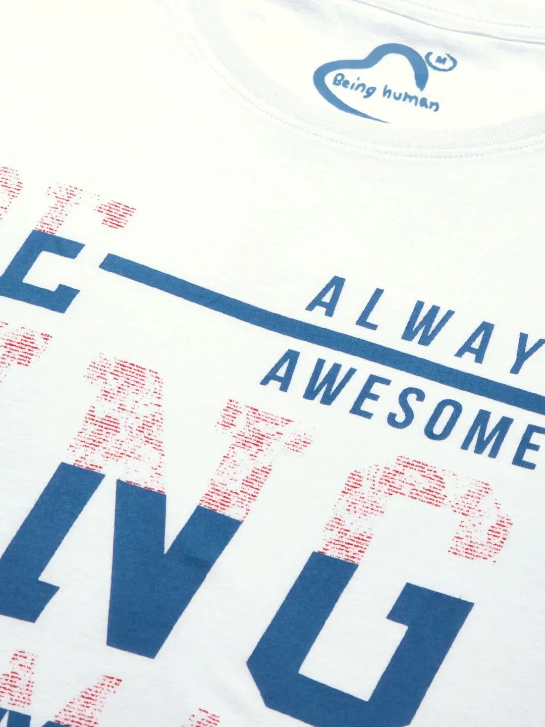 White Regular Fit Men's Short Sleeves T-Shirt by Being Human Clothing - Image 3