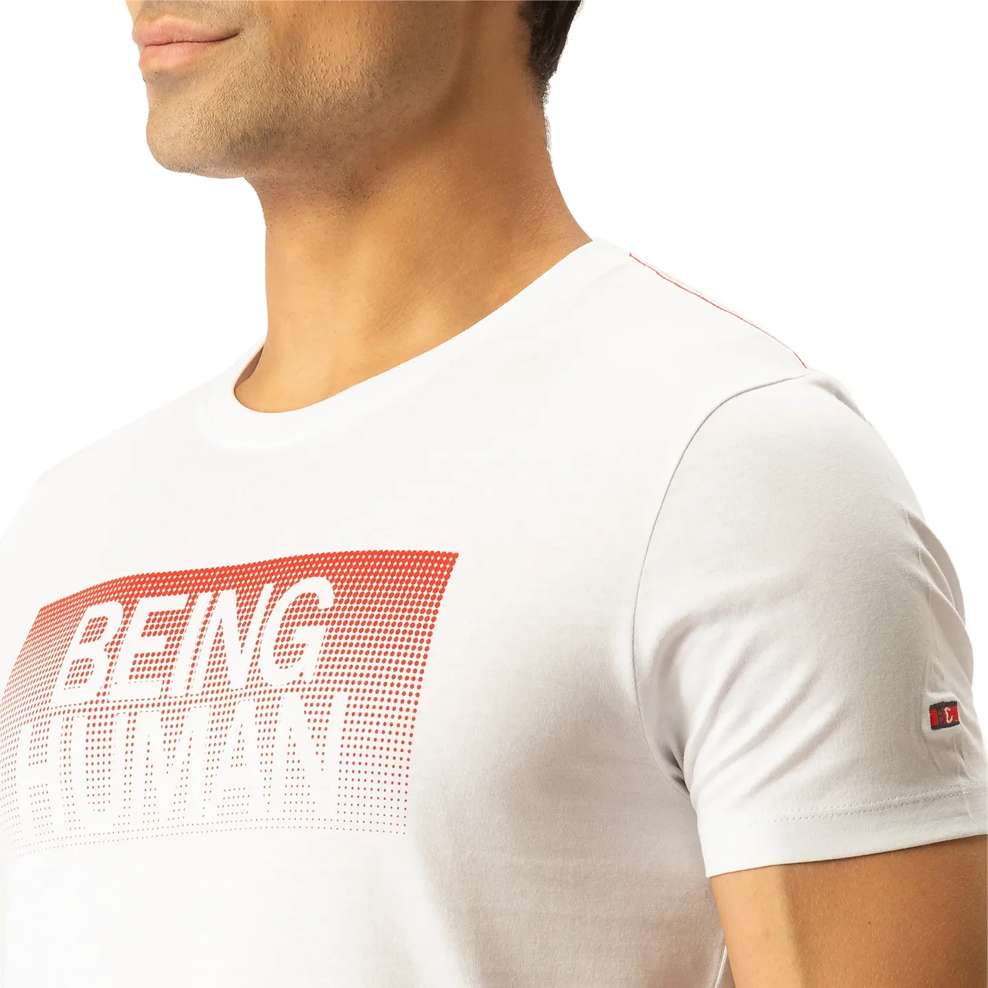 White Regular Fit Men's Short Sleeves T-Shirt by Being Human Clothing - Image 4